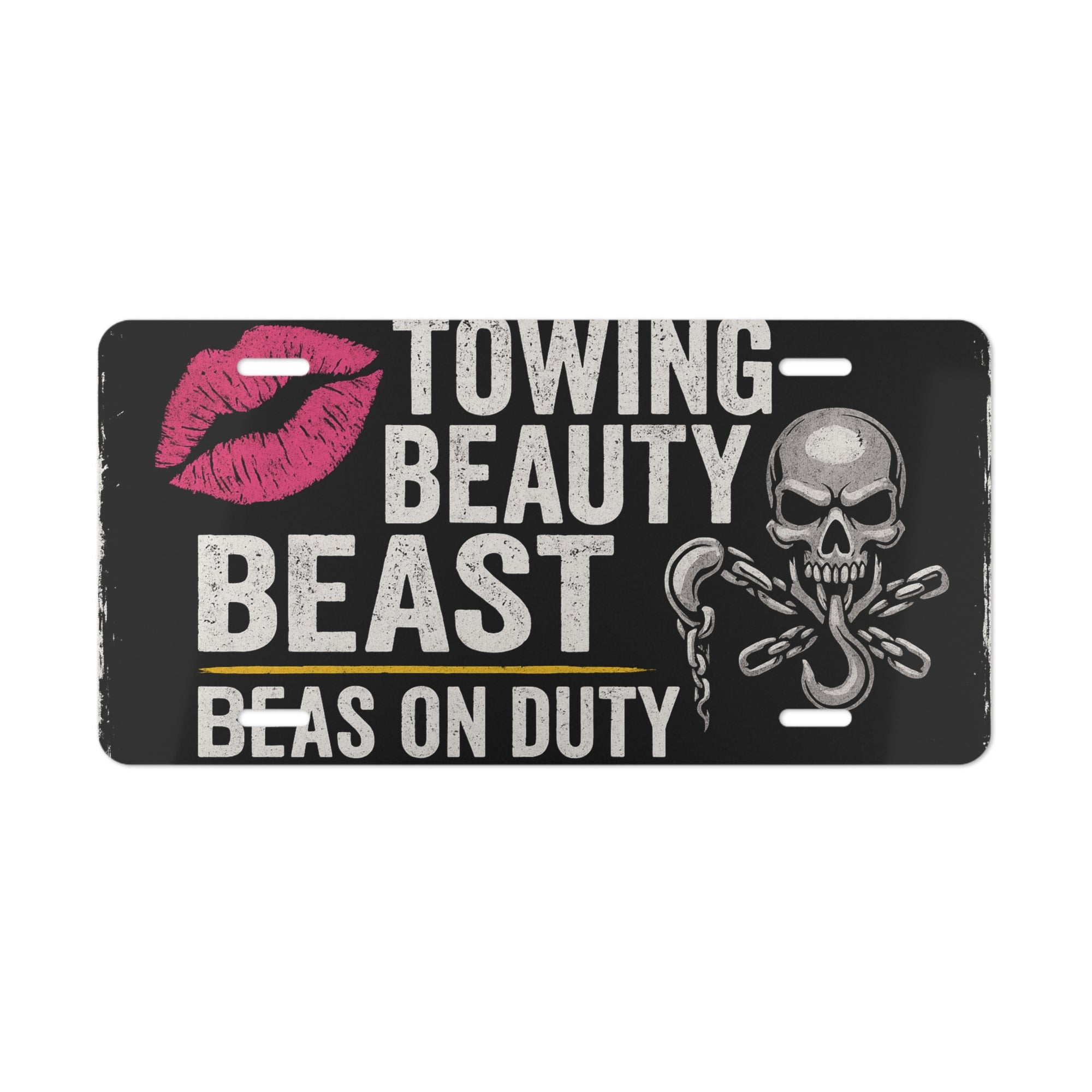 Towing Beauty & Beast on Duty Vanity Plate