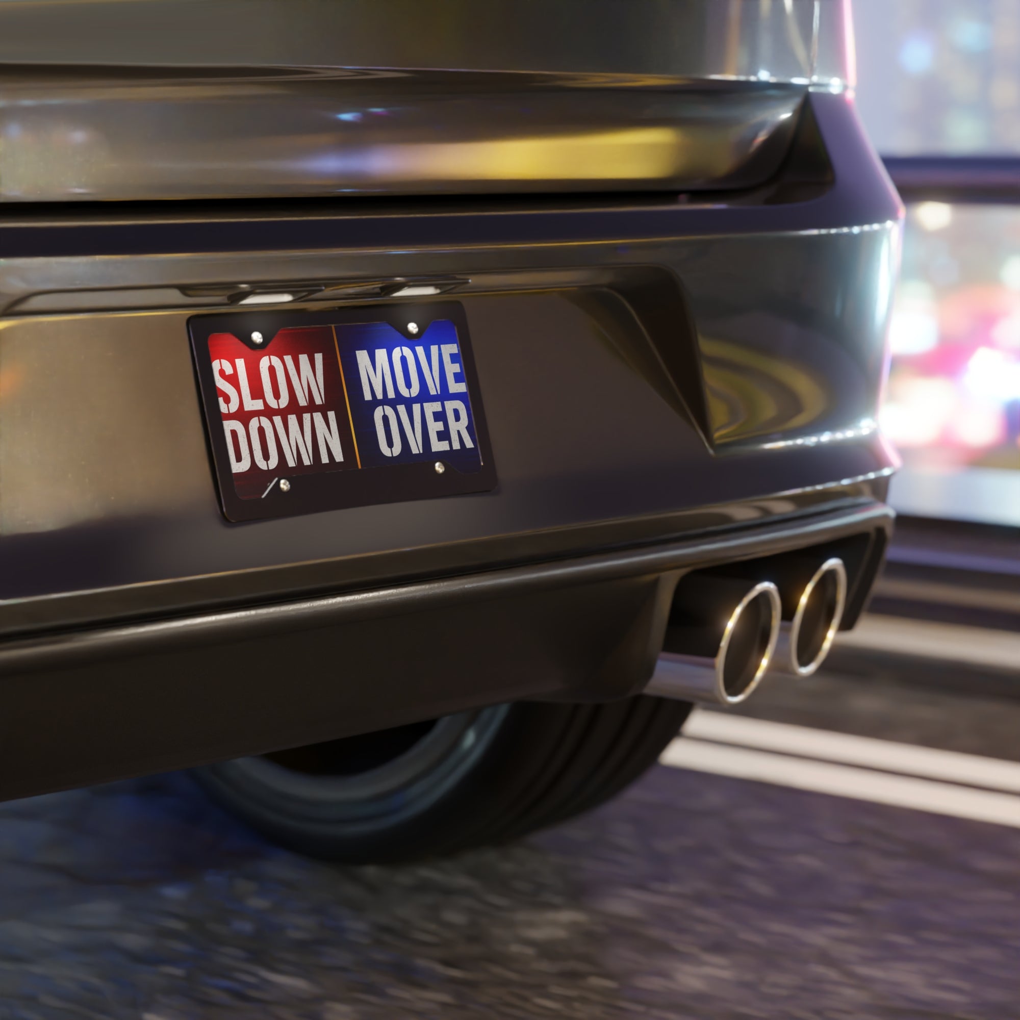 Slow Down Move Over License Plate