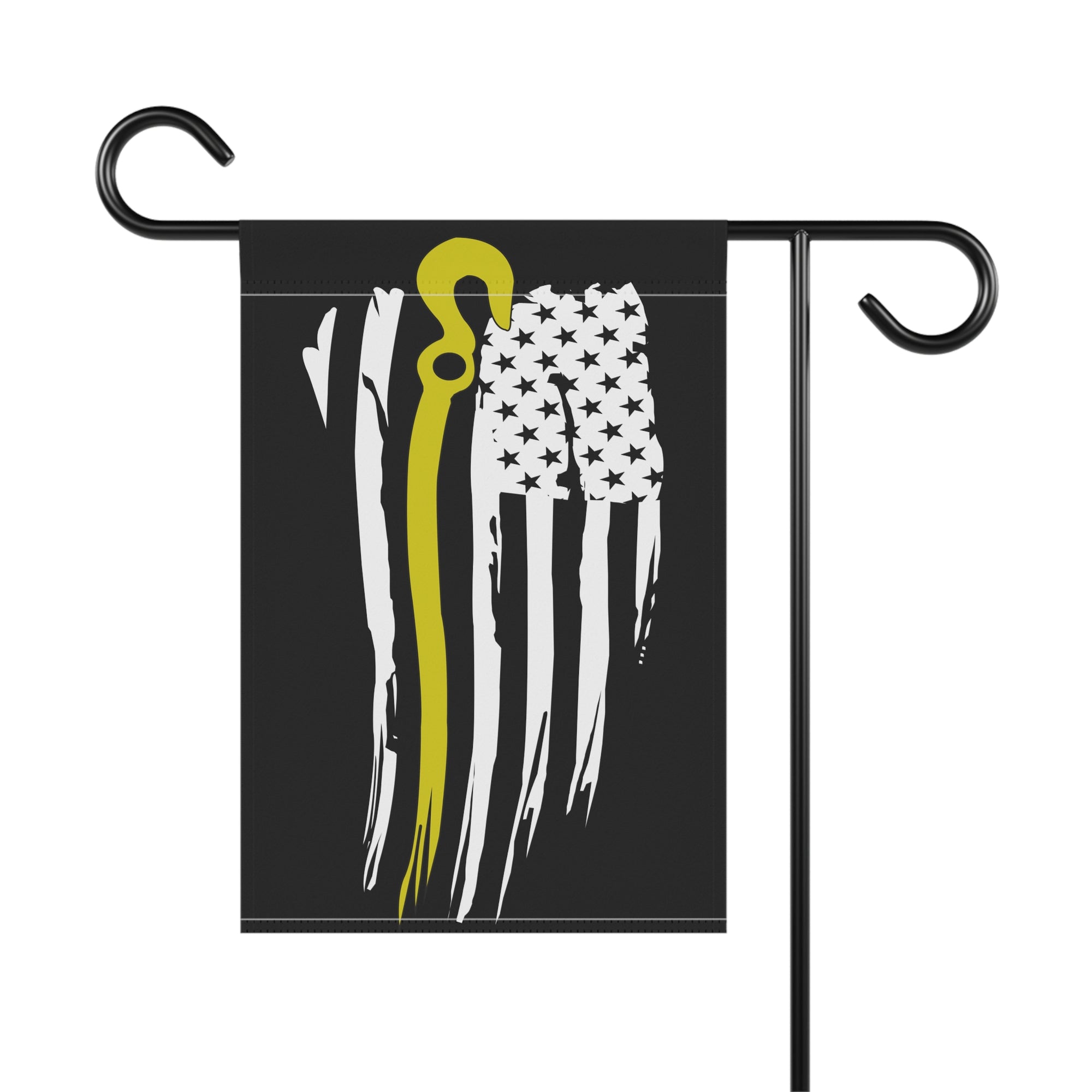 Thin Yellow Line J-Hook Towing Garden Flag - Double-side print