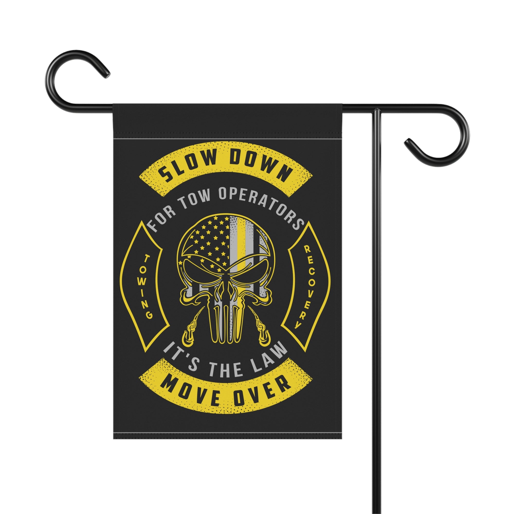 Slow Down Move Over Towing Garden Flag - Double-side print