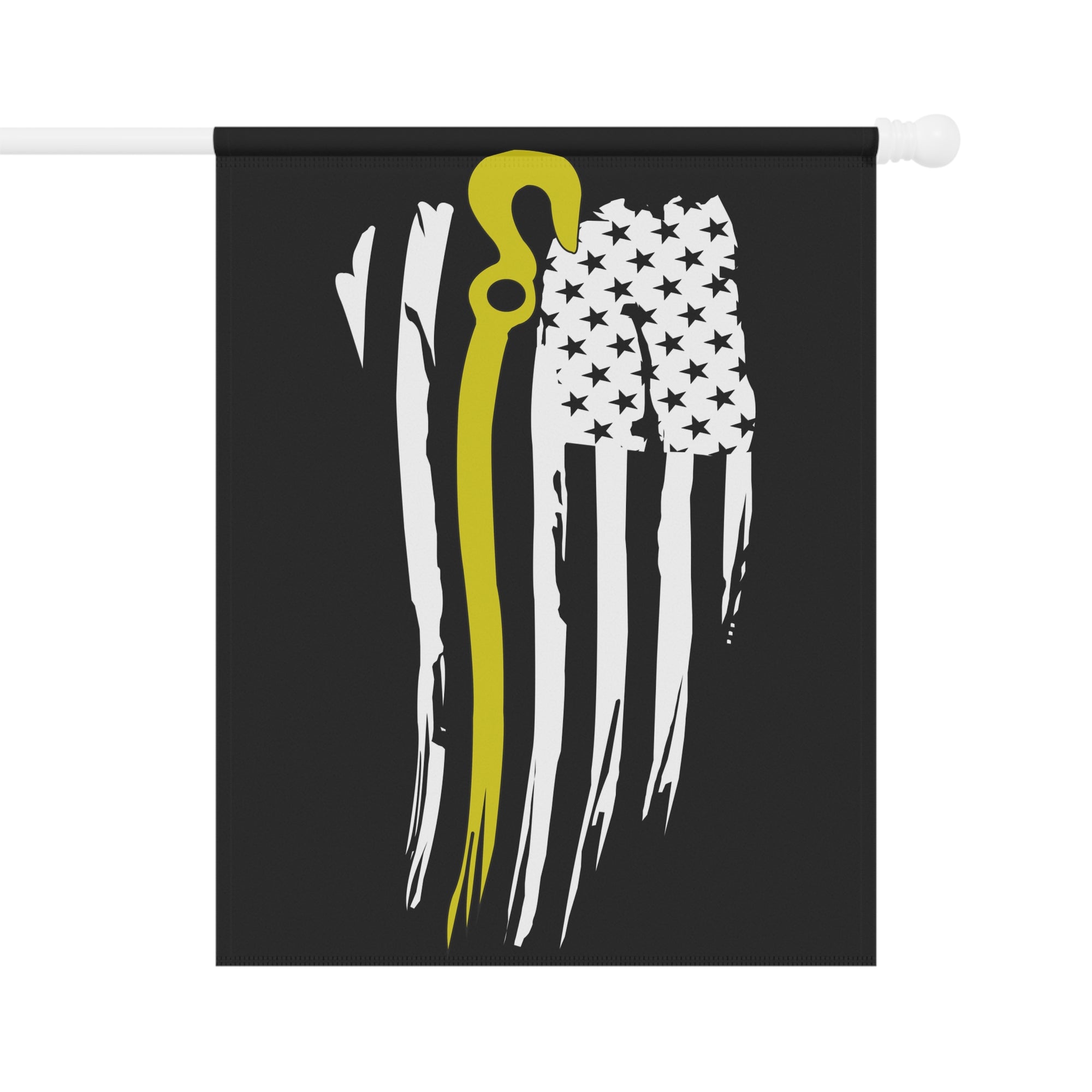 Thin Yellow Line J-Hook Towing Garden Flag - Double-side print