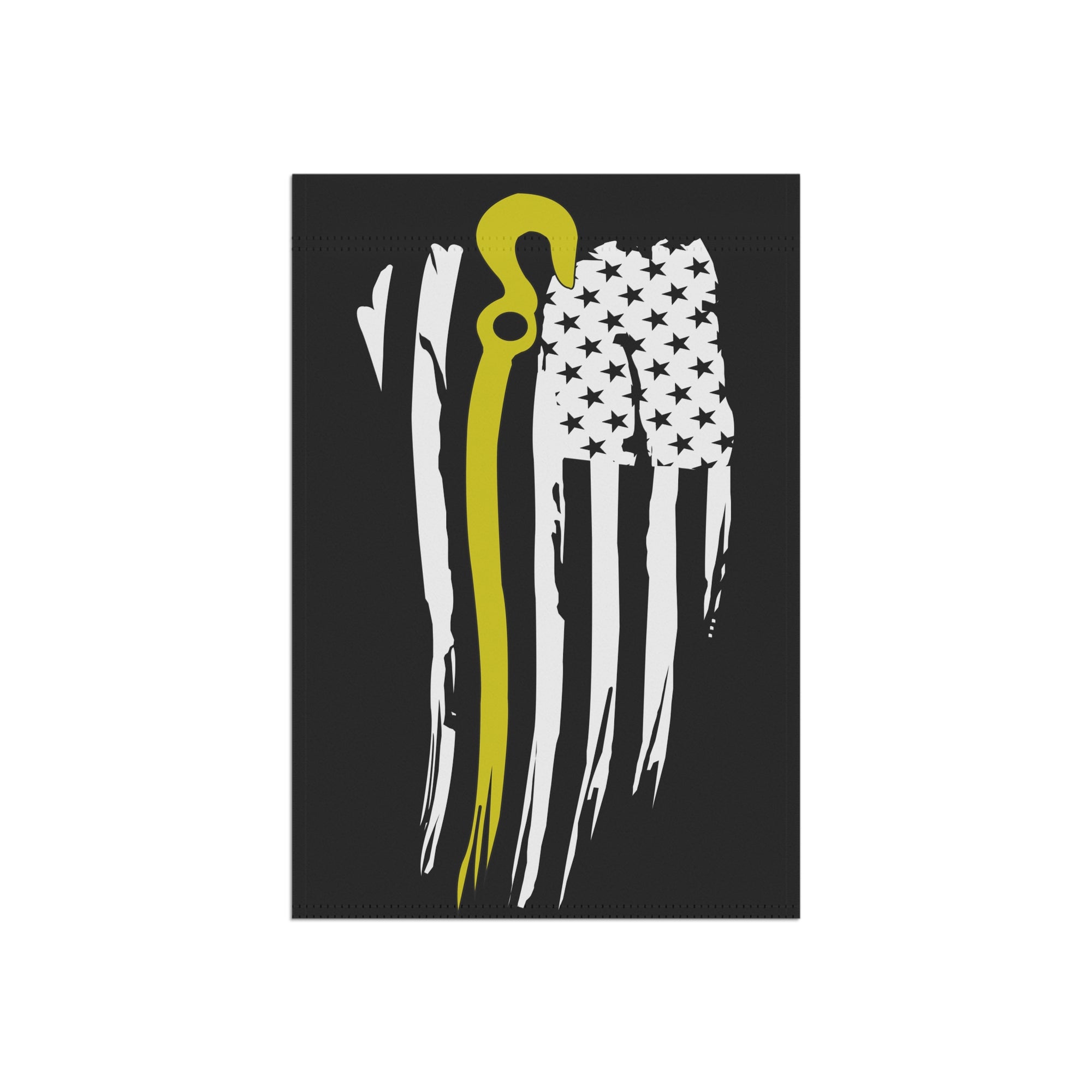 Thin Yellow Line J-Hook Towing Garden Flag - Double-side print