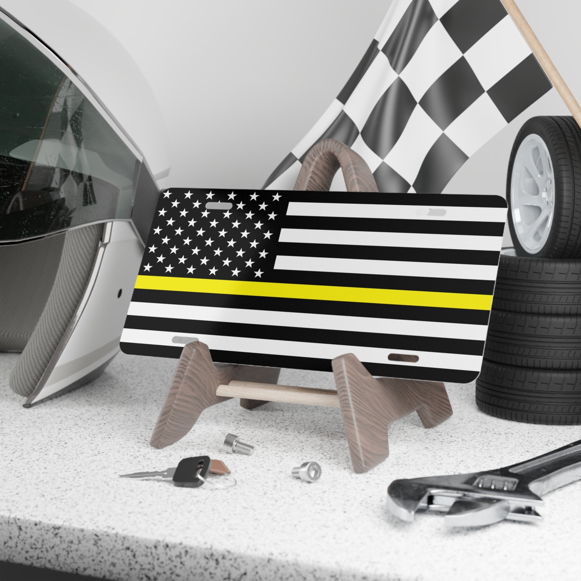 Thin Yellow Line Vanity Plate