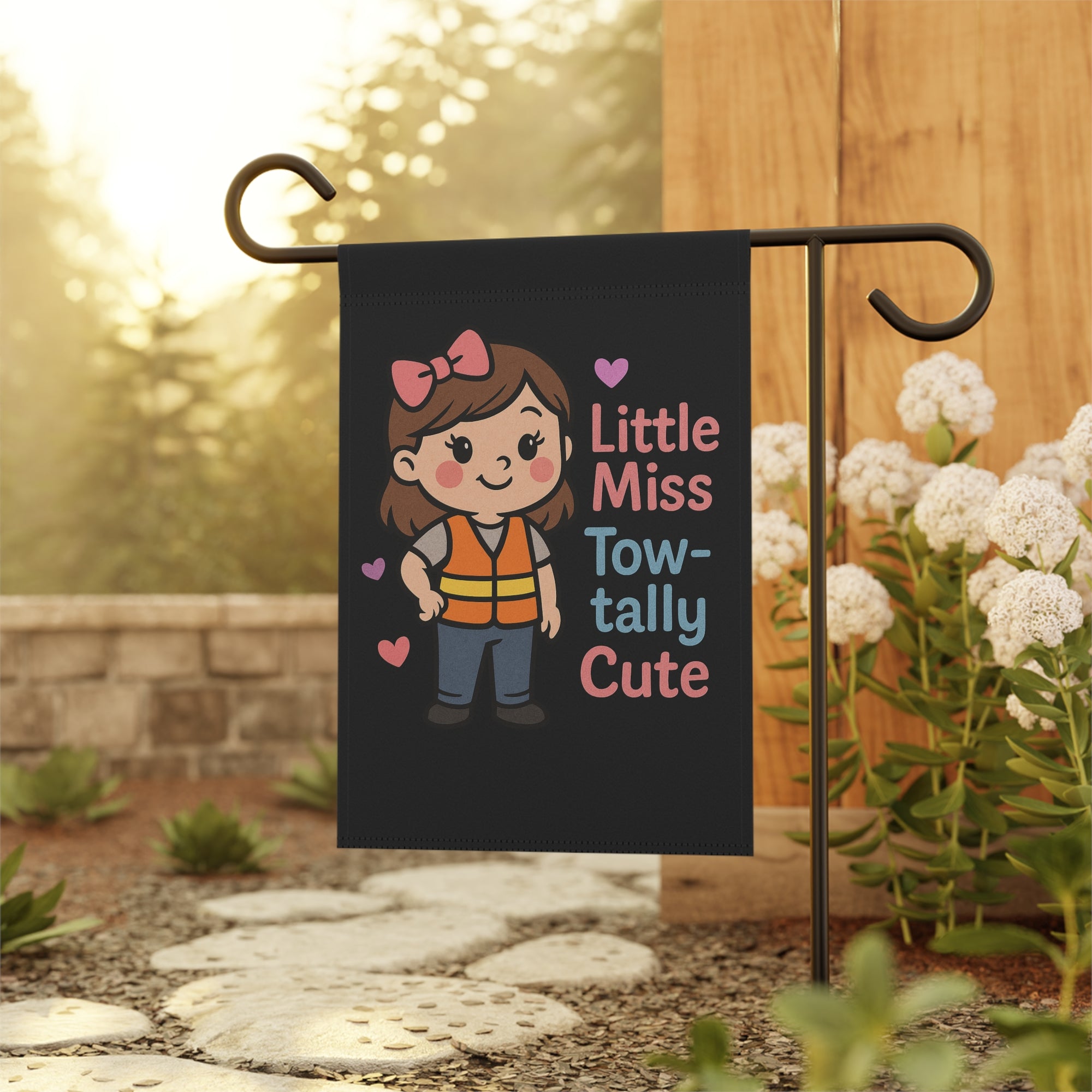 Little Miss Tow-tally Cute Garden Flag Tow Life Kids  - Double-side print