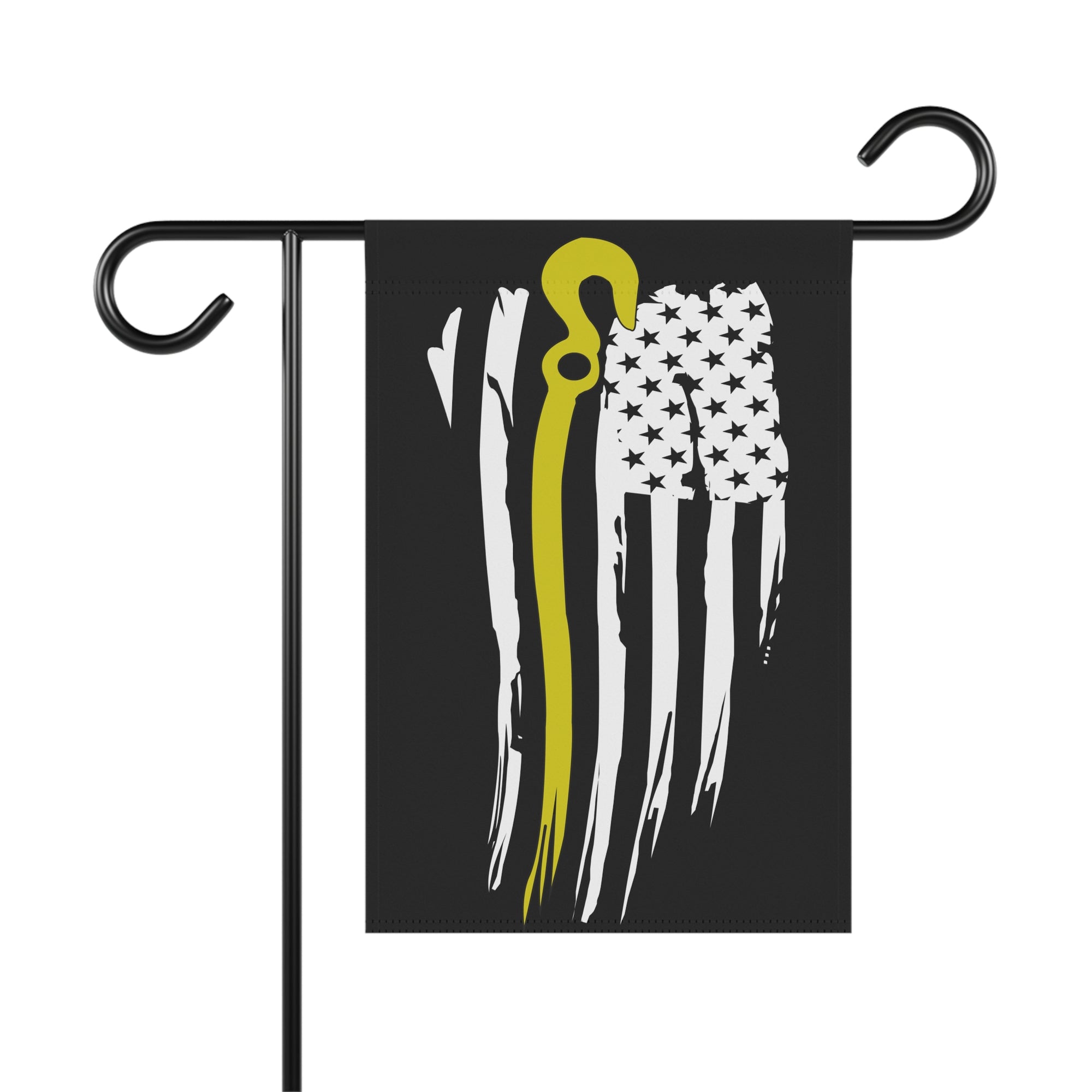 Thin Yellow Line J-Hook Towing Garden Flag - Double-side print