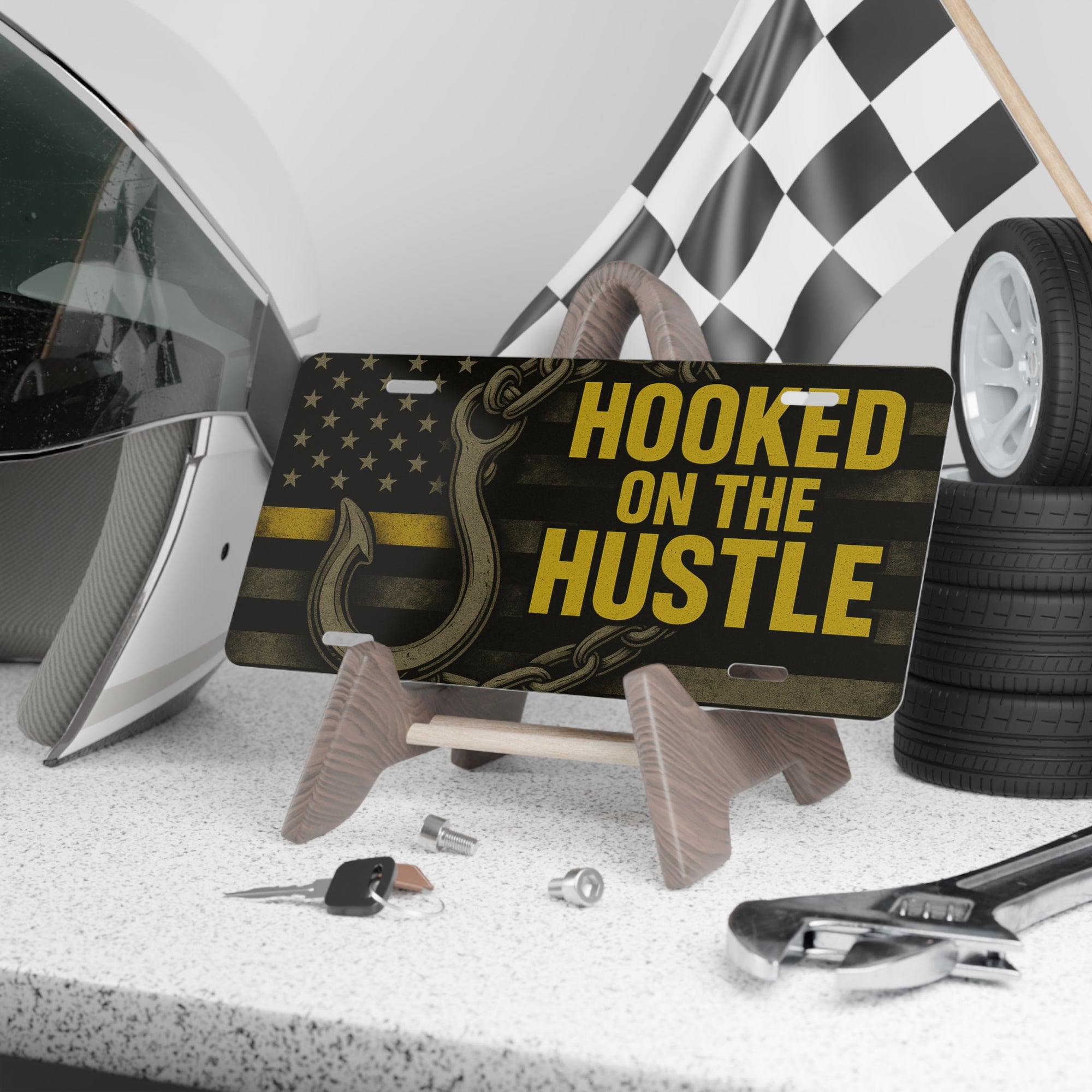 Hooked On The Hustle Vanity Plate