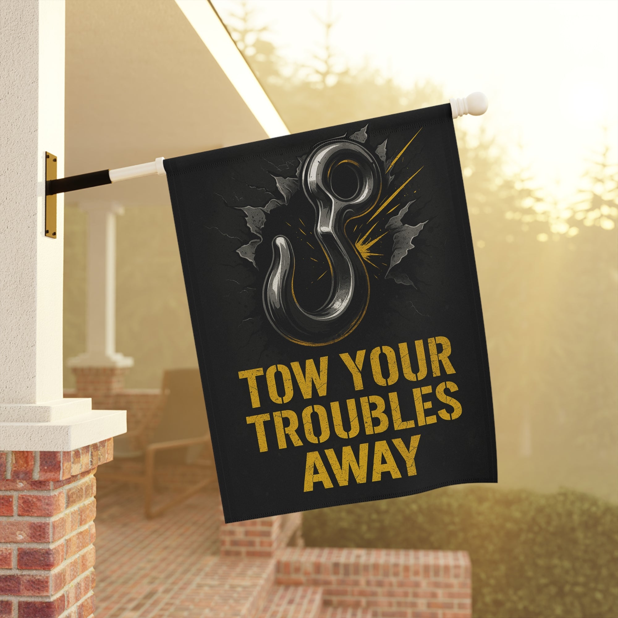 Tow Your Troubles Away Garden Flag - Double-side print