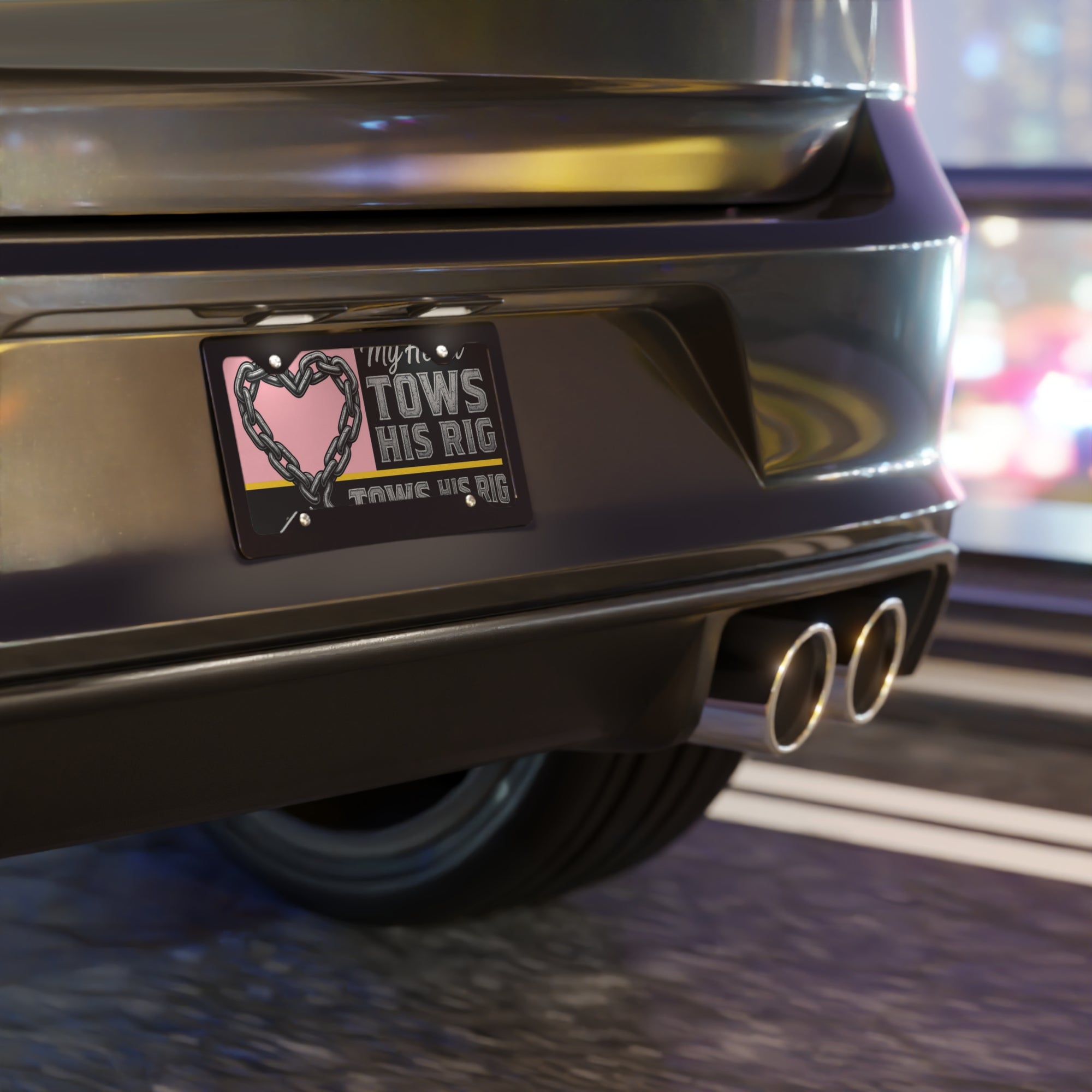 My Heart Tows His Rig Vanity Plate