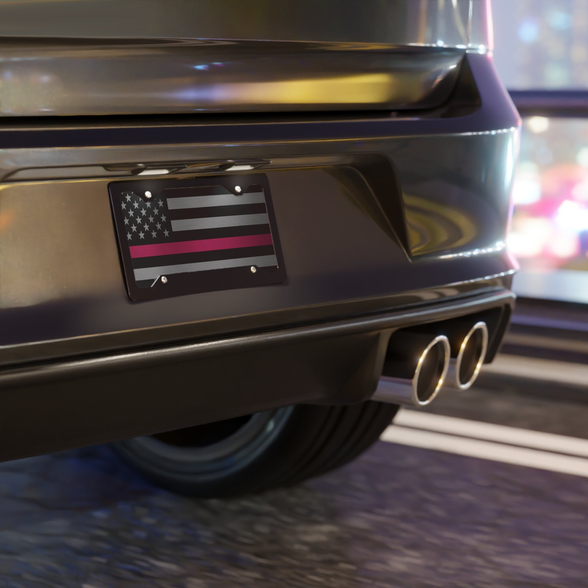 Thin Pink Line Flag Vanity Plate
