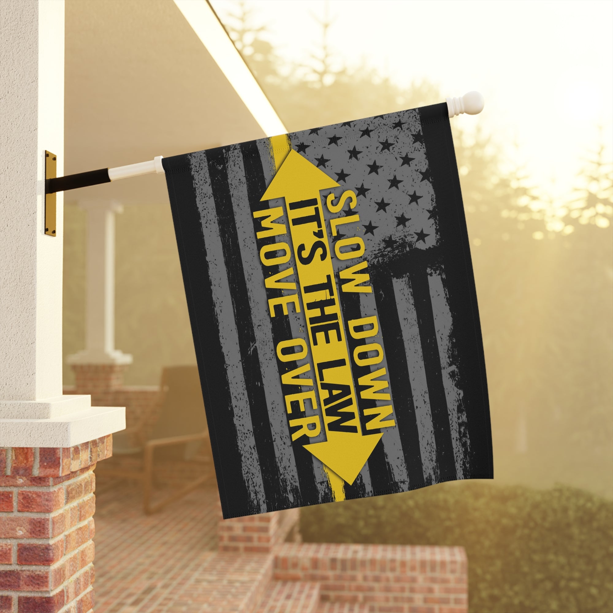 Slow Down Move Over It's The Law Garden Flag - Double-side print