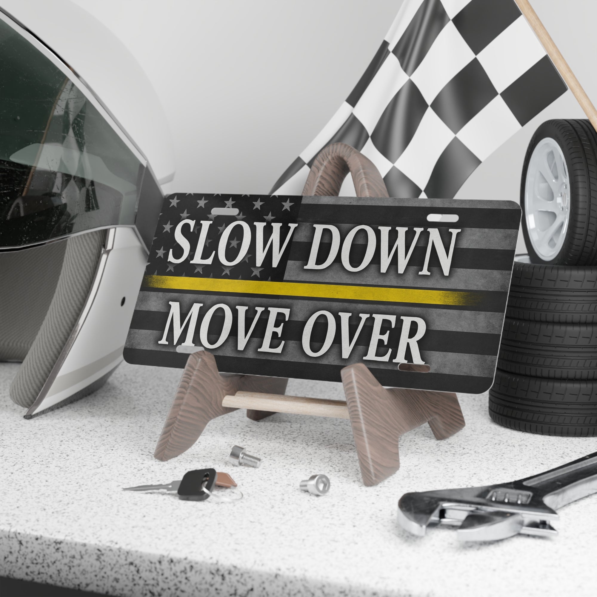 Slow Down Move Over Vanity Plate
