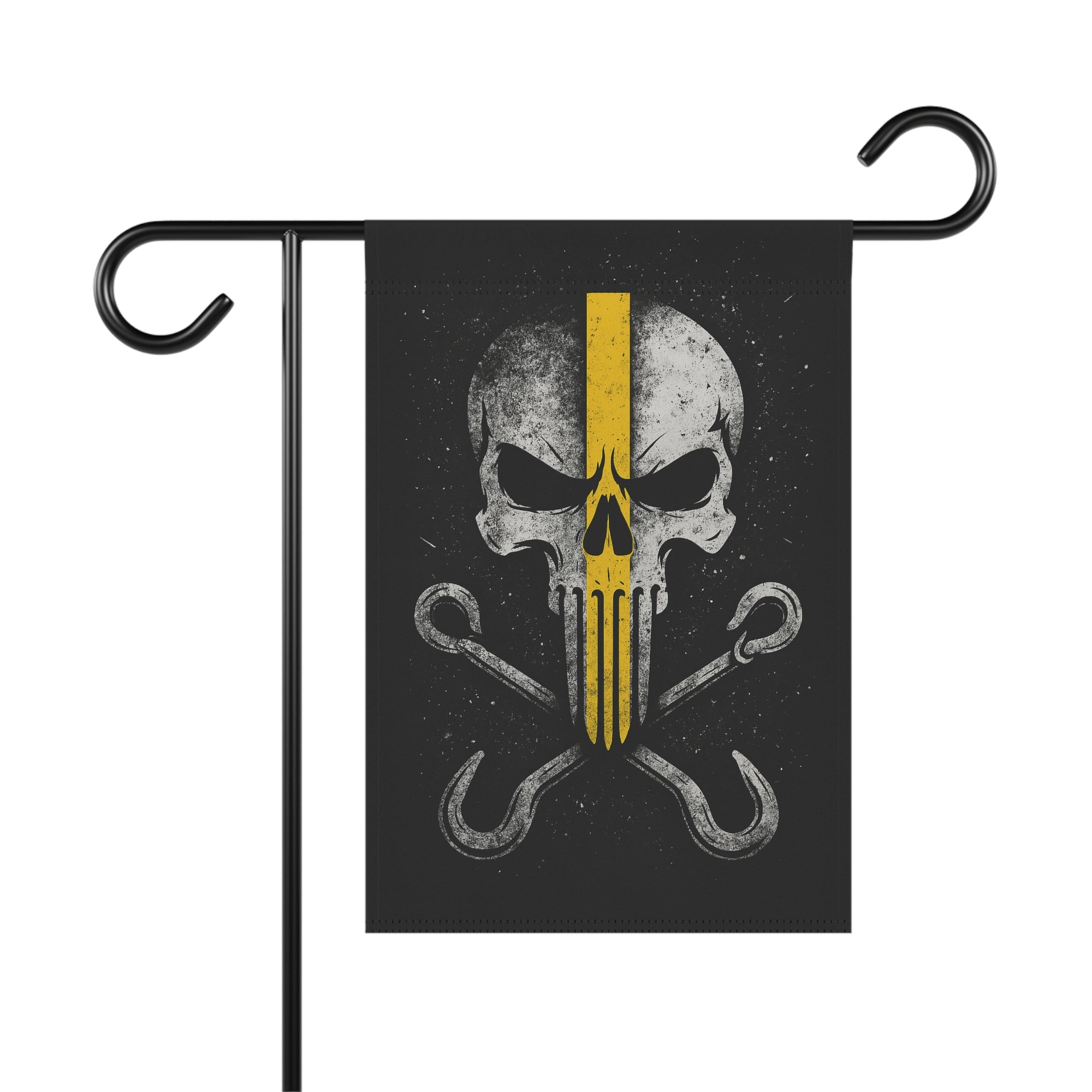 Thin Yellow Line J-Hook Garden Flag - Double-side print
