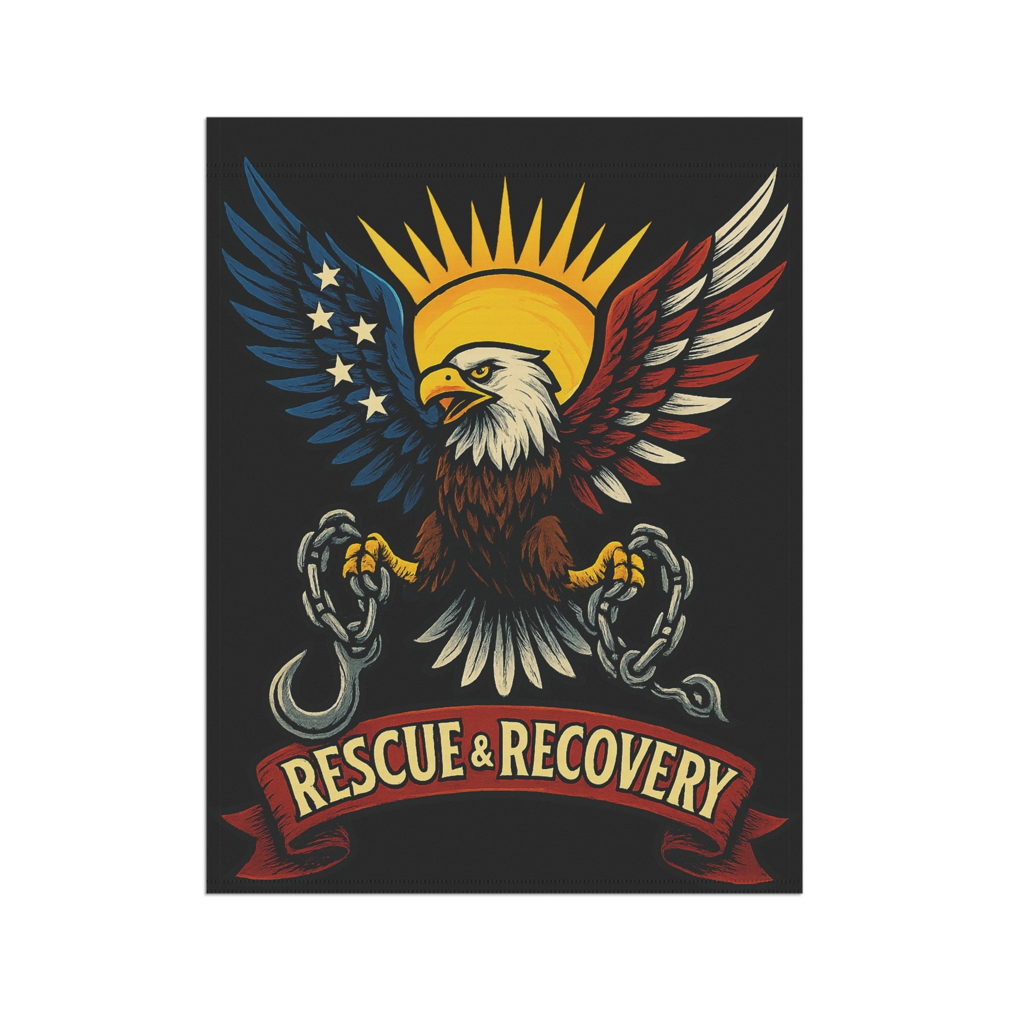 Rescue & Recovery Eagle Garden Flag - Double-side print