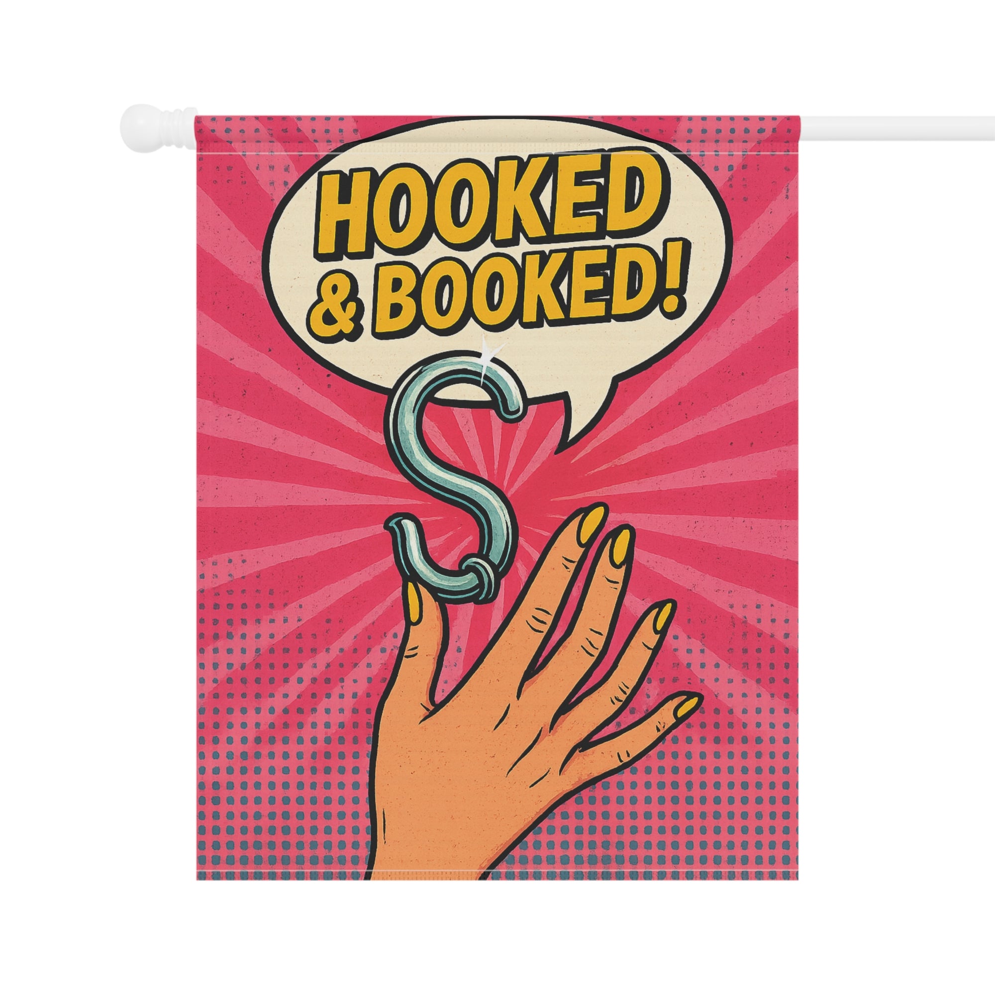 Hooked & Booked Garden Flag - Double-side print