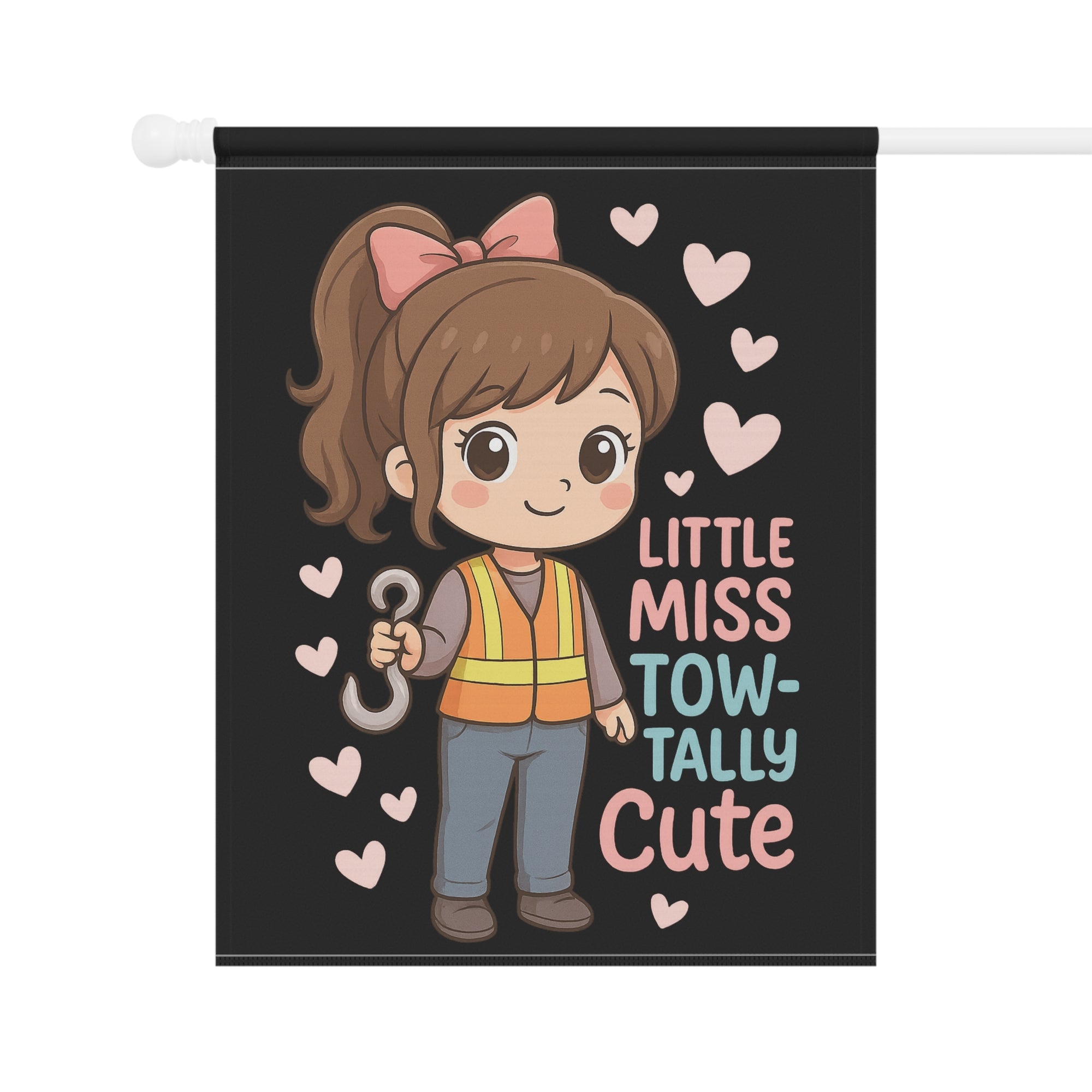 Little Miss Tow-tally Cute Garden Flag - Double-side print