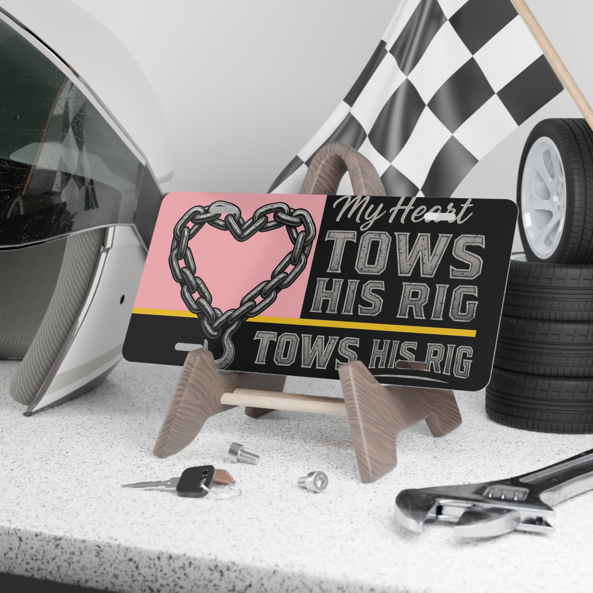 My Heart Tows His Rig Vanity Plate
