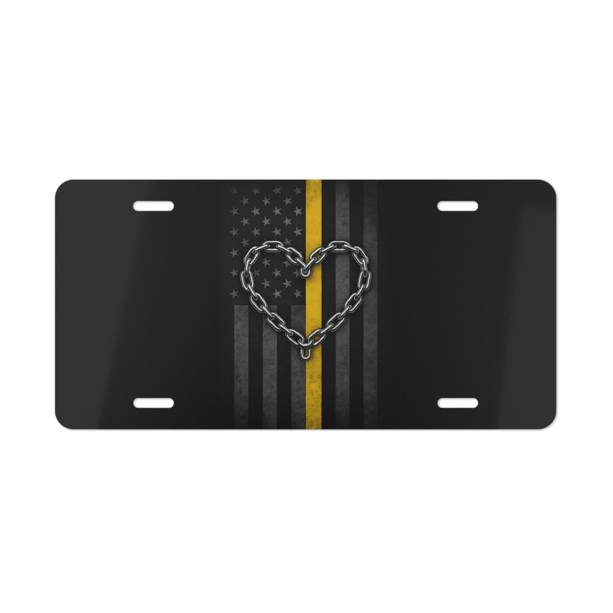 Heart of the Thin Yellow Line License Plate