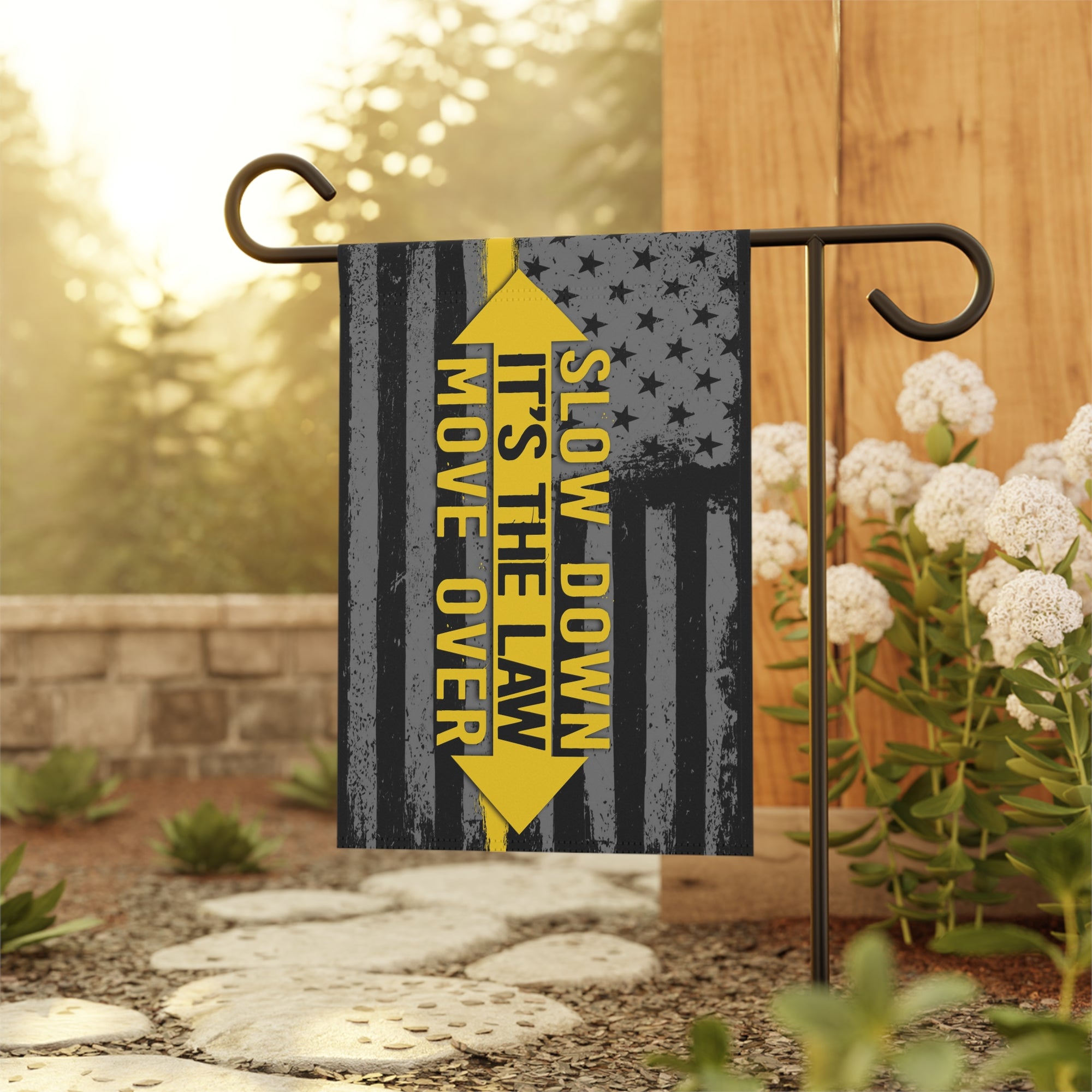Slow Down Move Over It's The Law Garden Flag - Double-side print