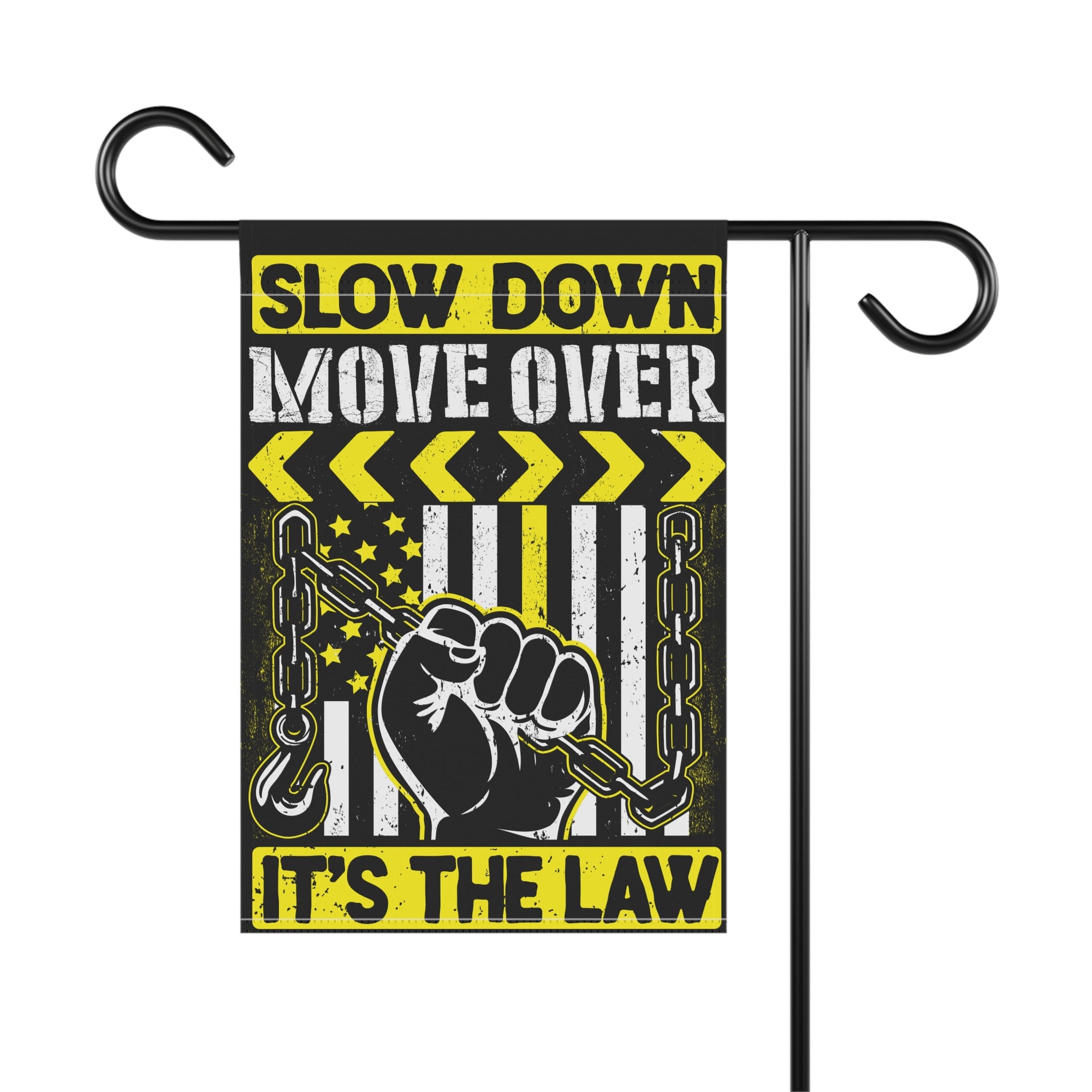 Slow Down Move Over Towing Garden Flag - Double-side print
