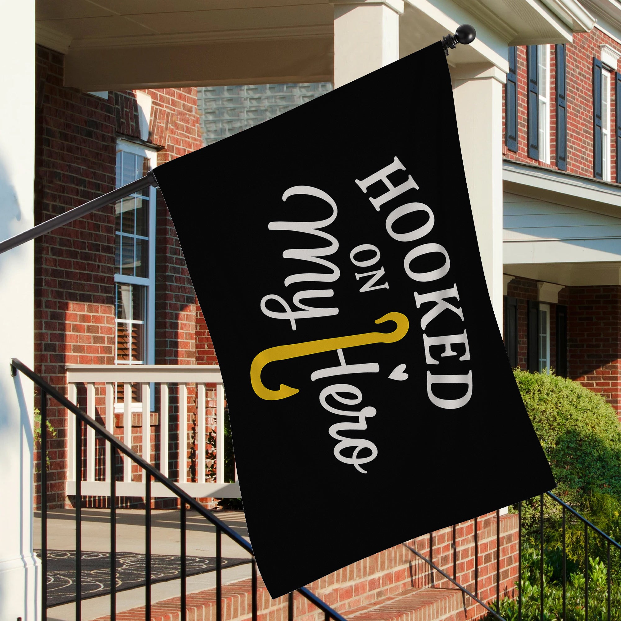 Hooked On My Hero - Double Sided Tow Flag