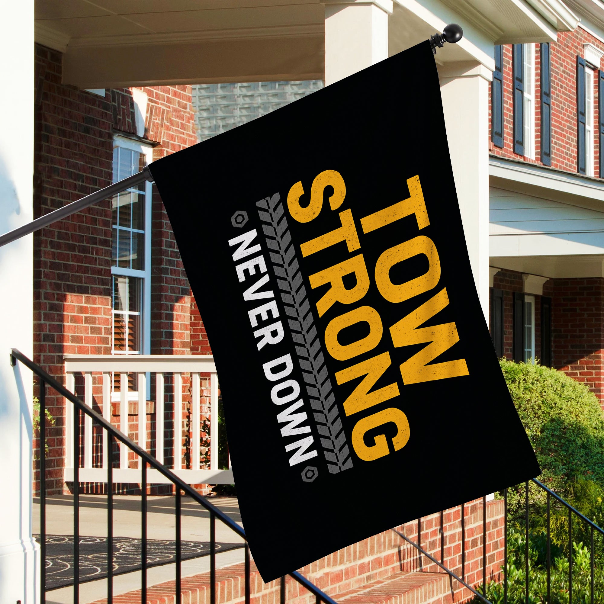 Tow Strong Never Down – Double Sided Tow Flag