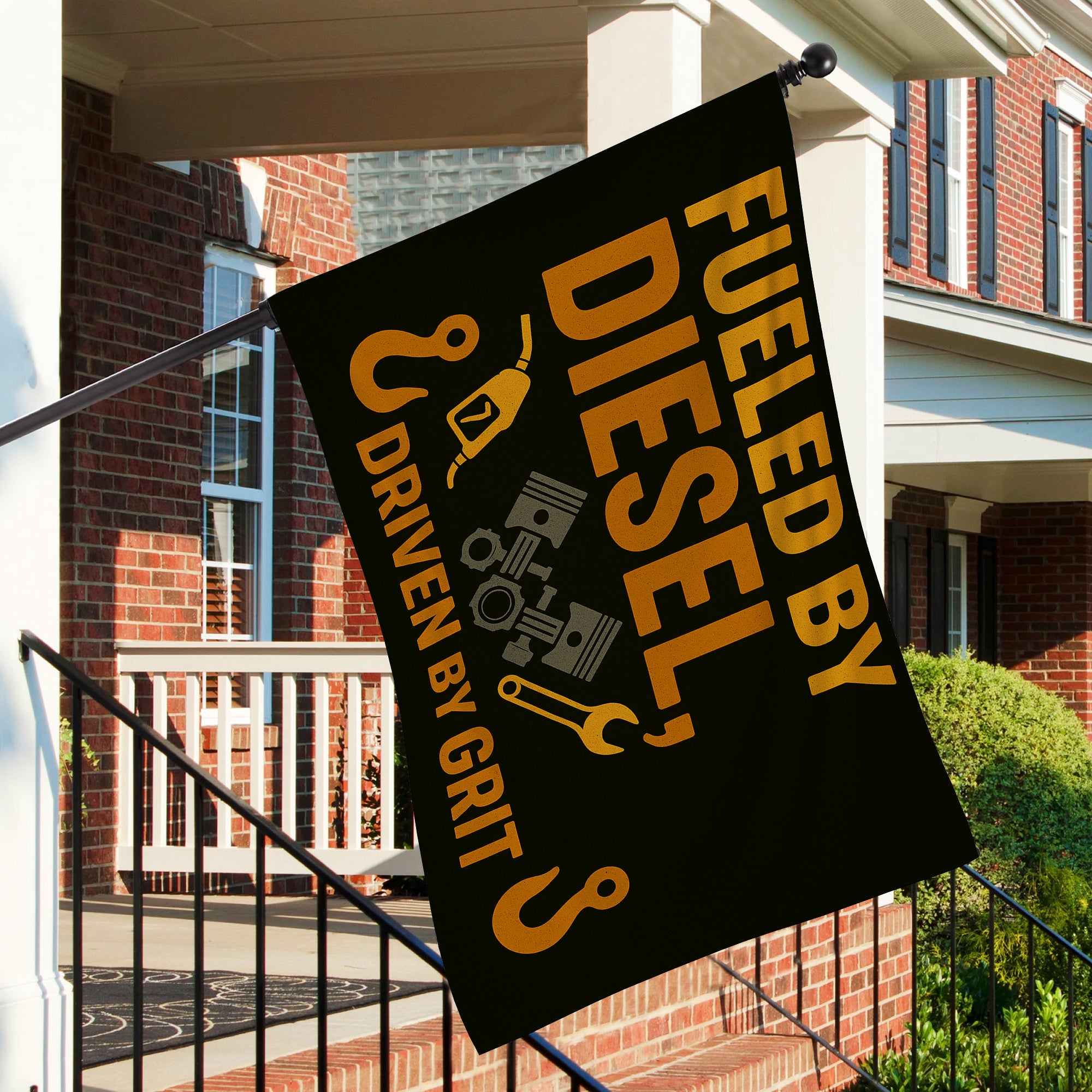 Fueled by Diesel – Double Sided Grit & Tow Life Flag