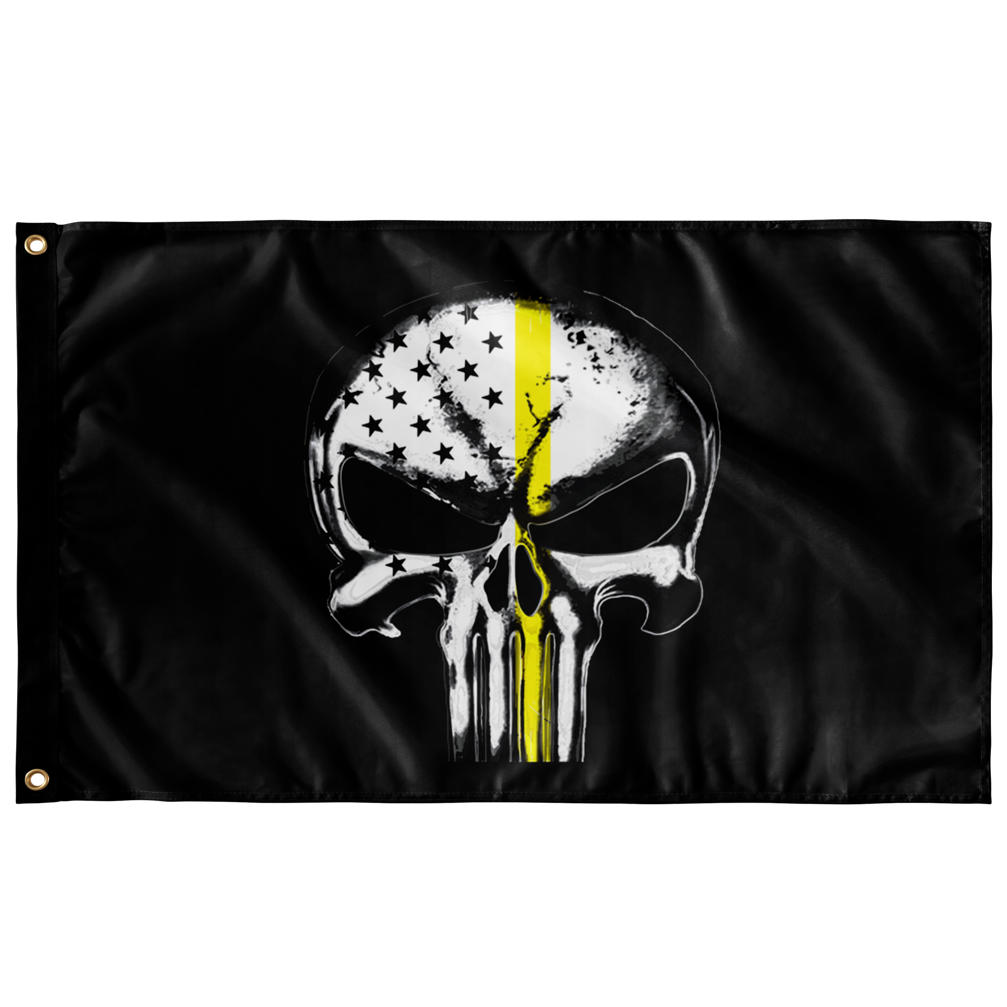 Punisher Skull Thin Yellow Line – Double Sided Tow Flag