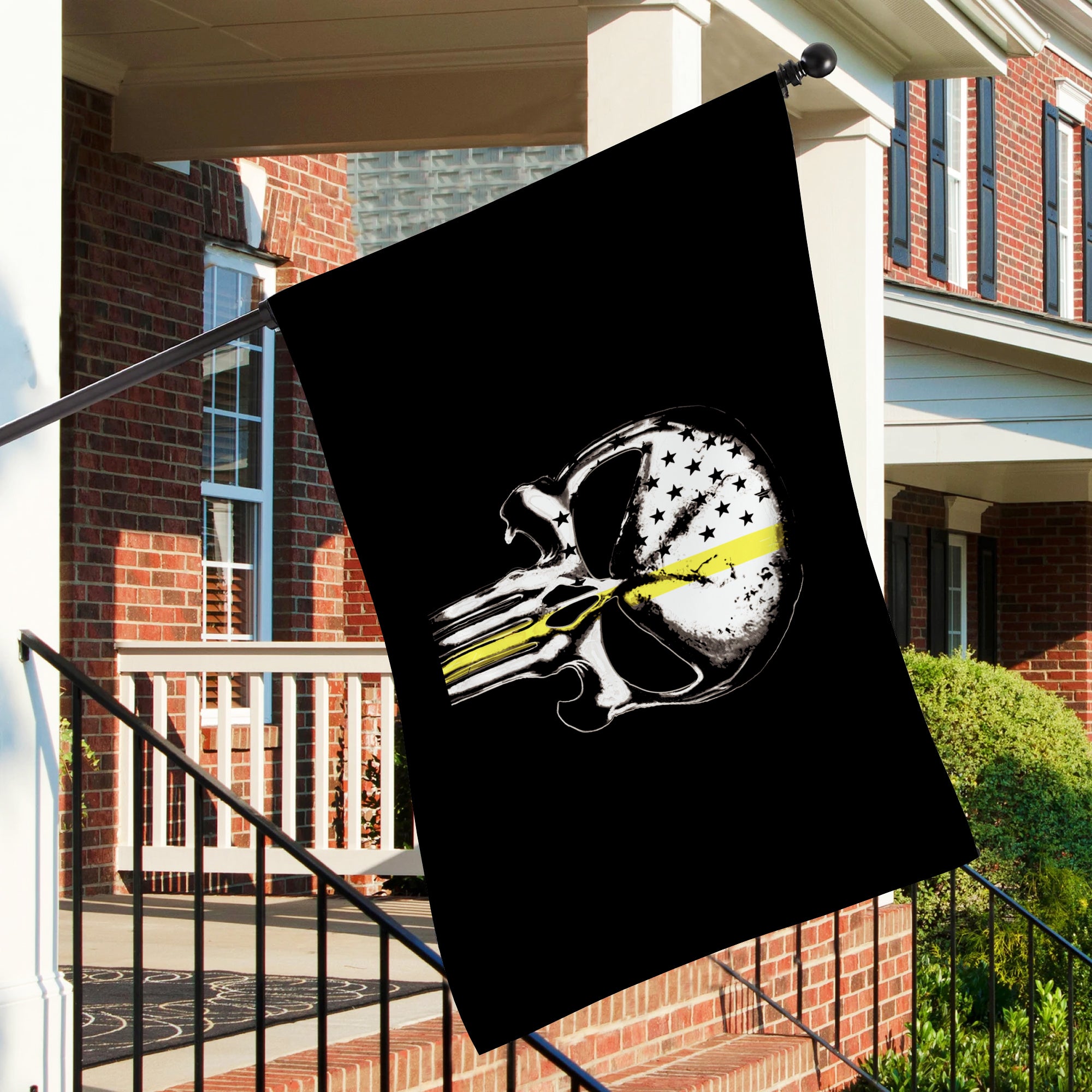 Punisher Skull Thin Yellow Line – Double Sided Tow Flag