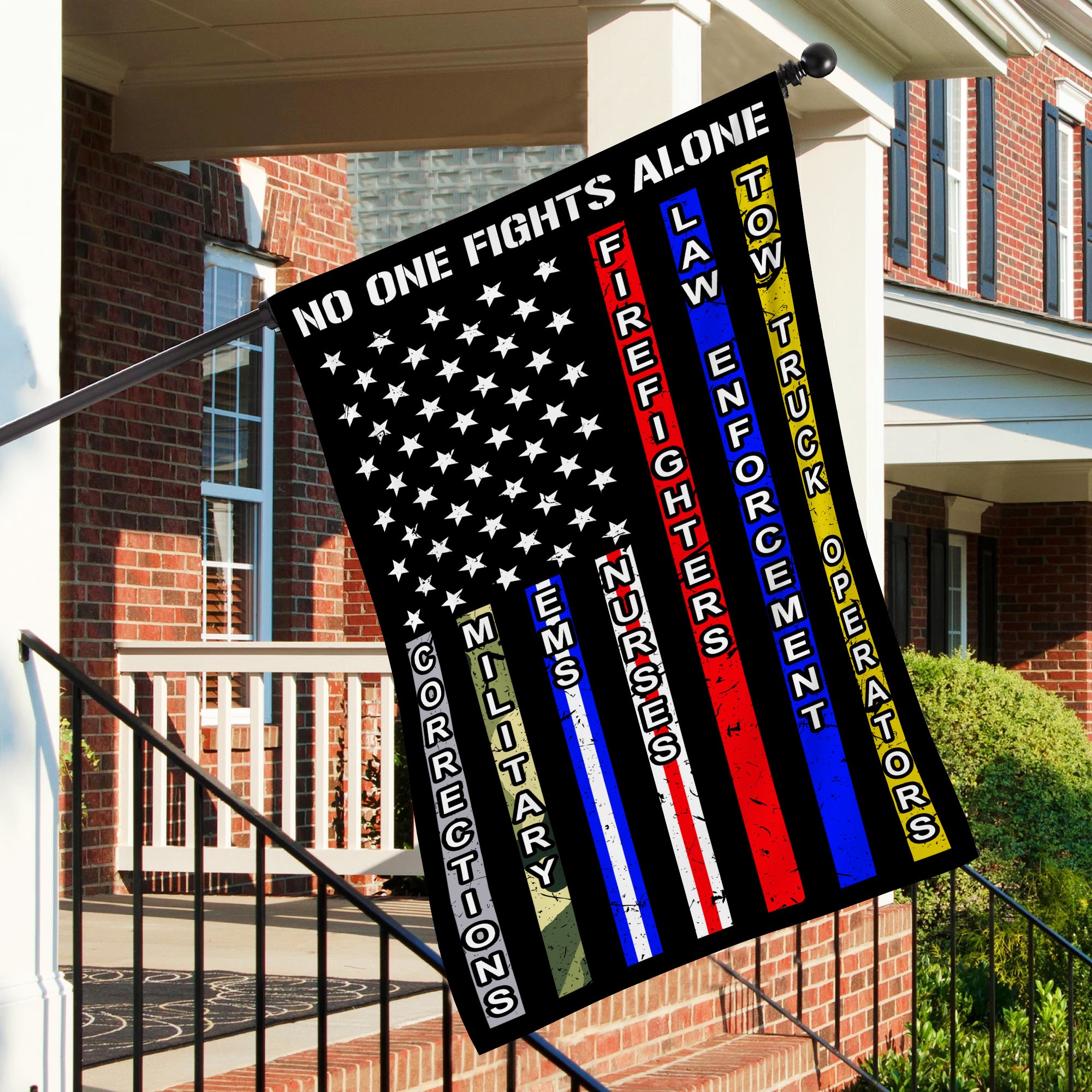 No One Fights Alone – Double Sided Tow Flag
