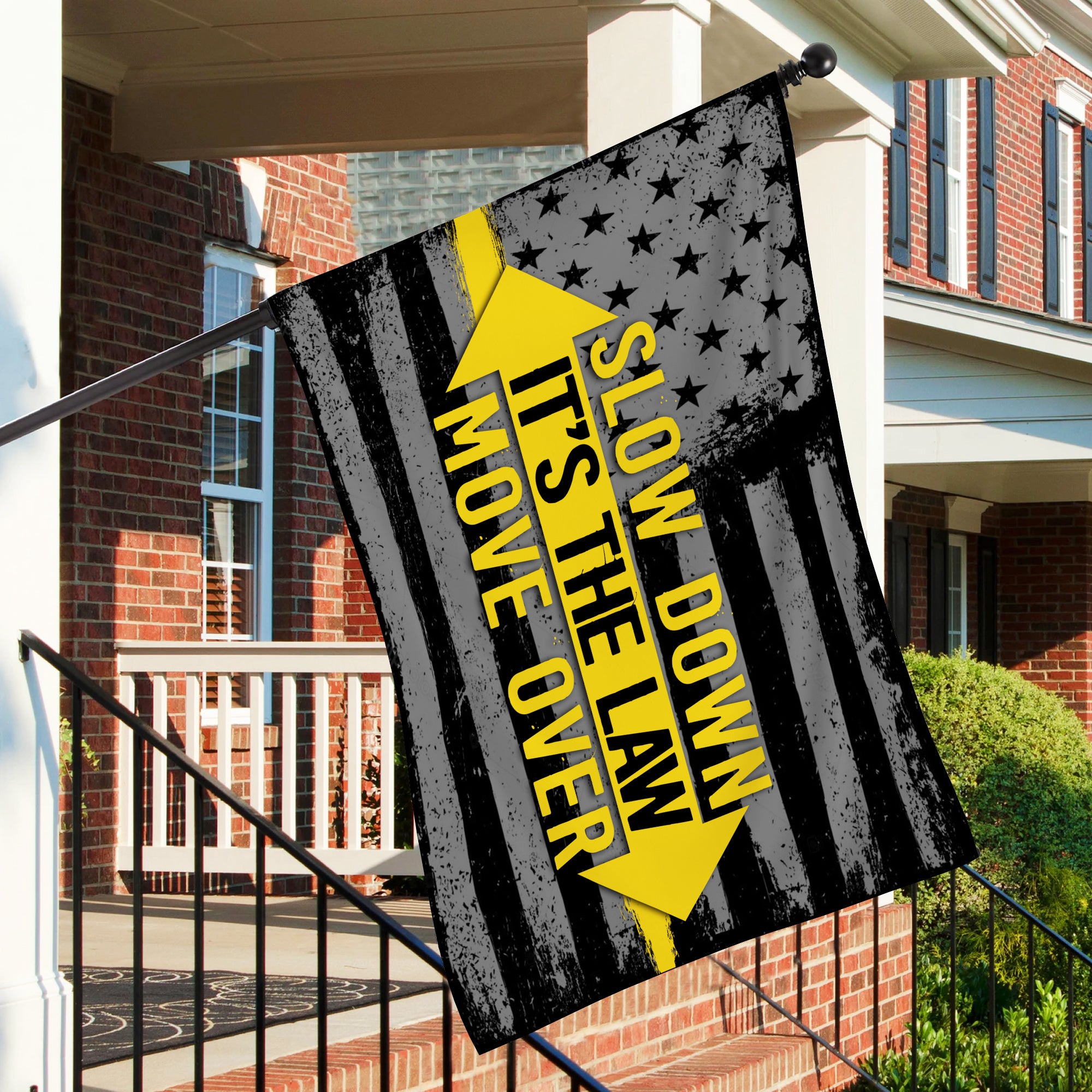 Slow Down It's The Law Move Over – Sided Tow Flag