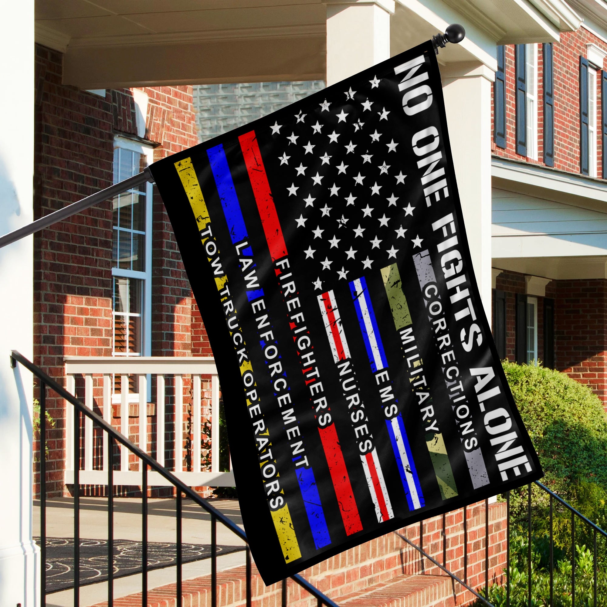 Support Heroes Flag – Tow, EMS, Fire, Police – Double Sided Print
