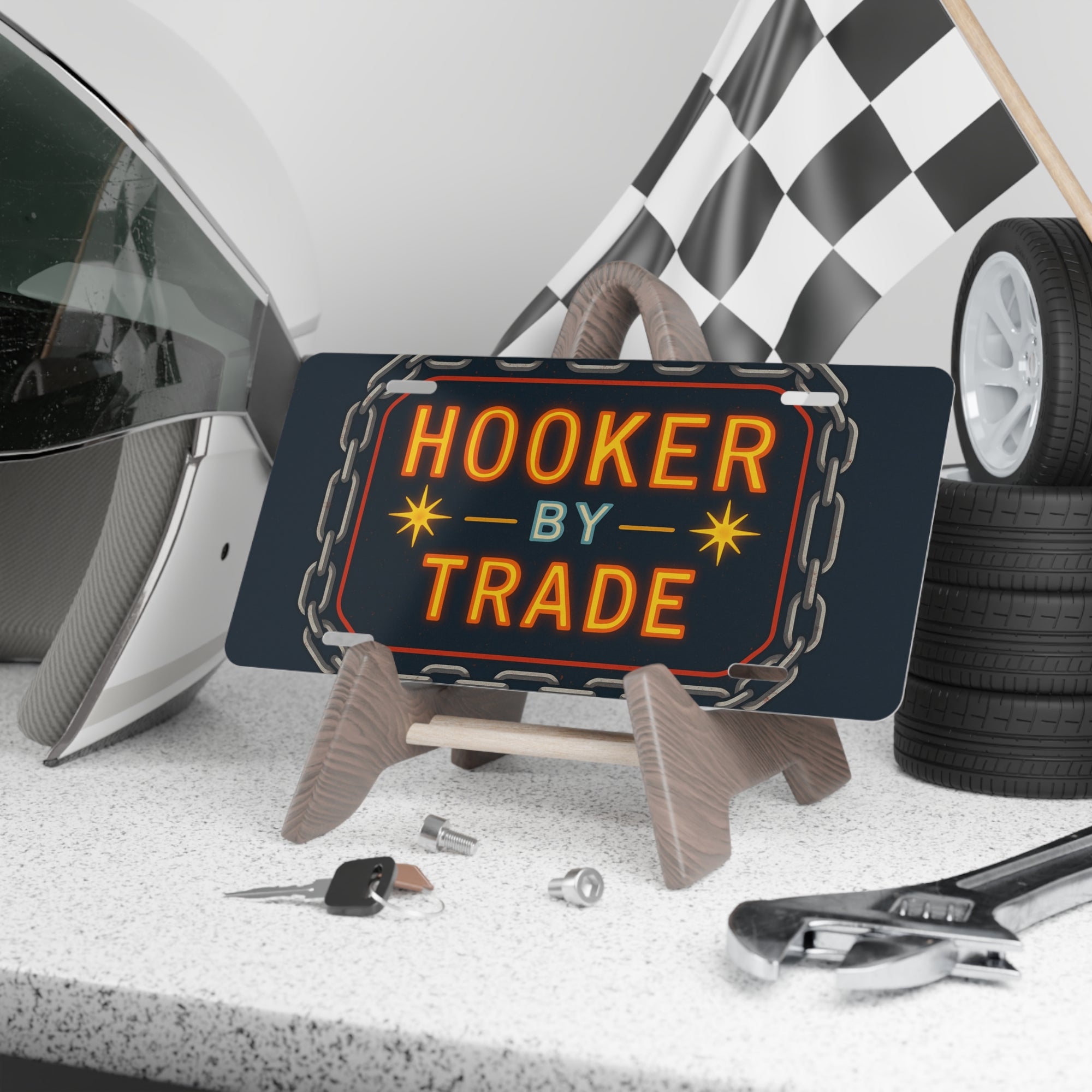 Hooker By Trade Vanity Plate