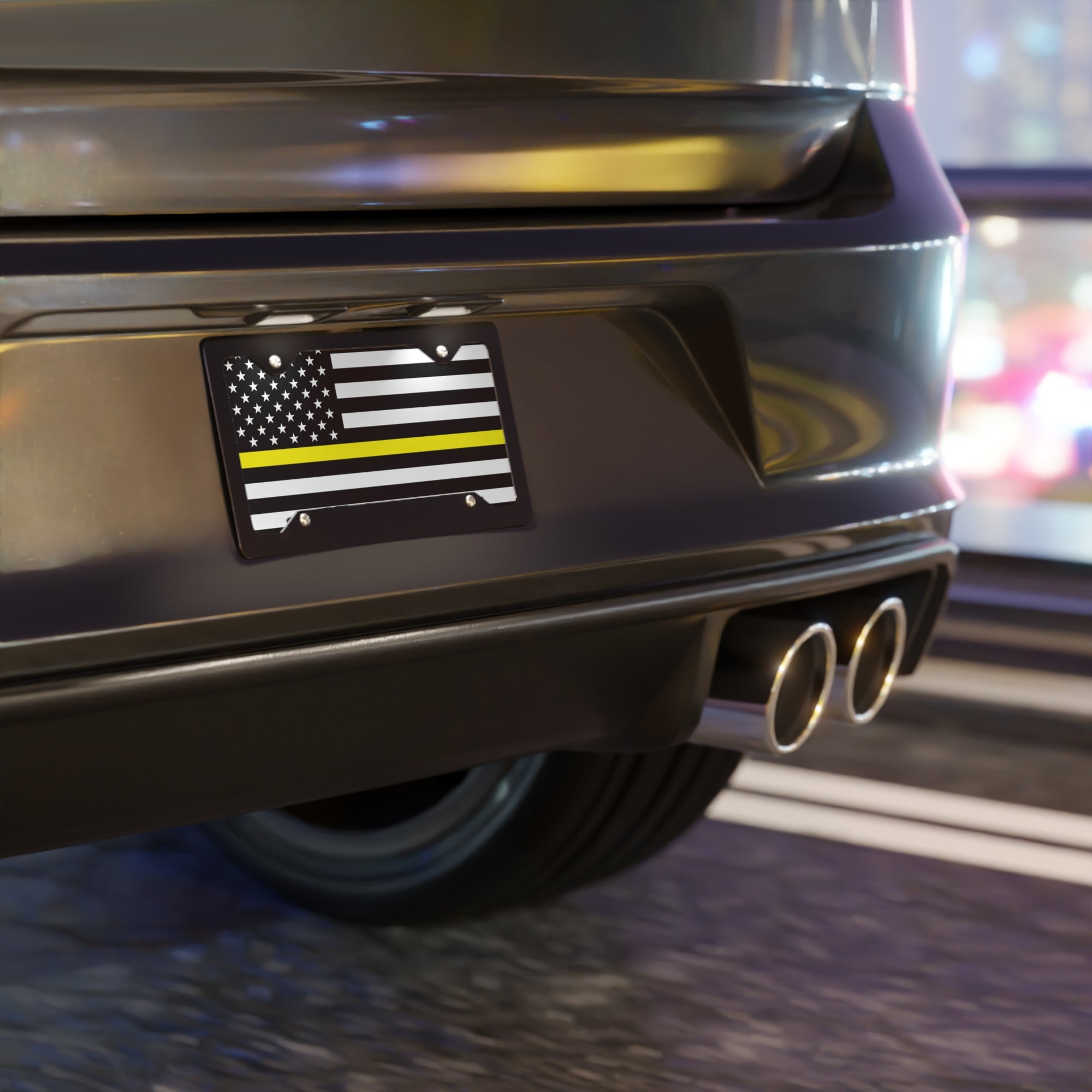 Thin Yellow Line Vanity Plate