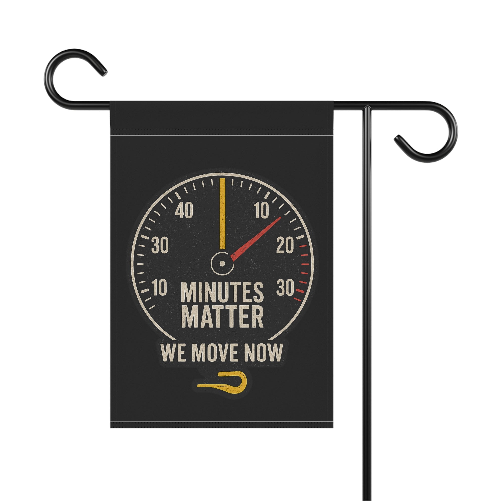 Minutes Matter Garden Flag Tow Truck Thin Yellow Line - Double-side print