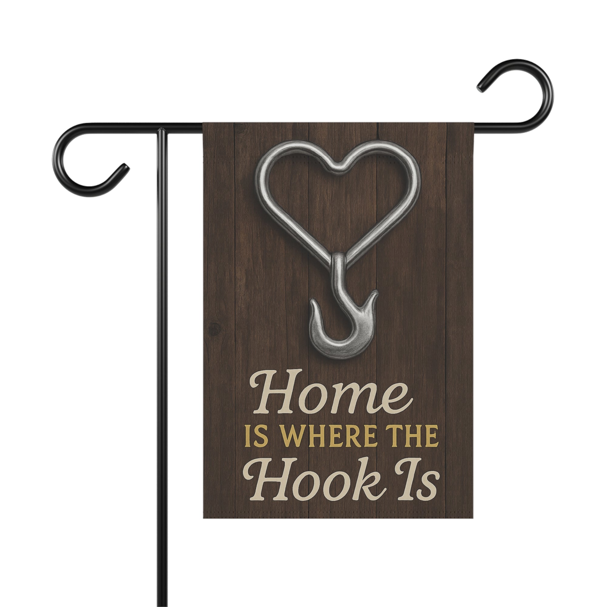 Home Is Where the Hook Is Garden Flag - Double-side print