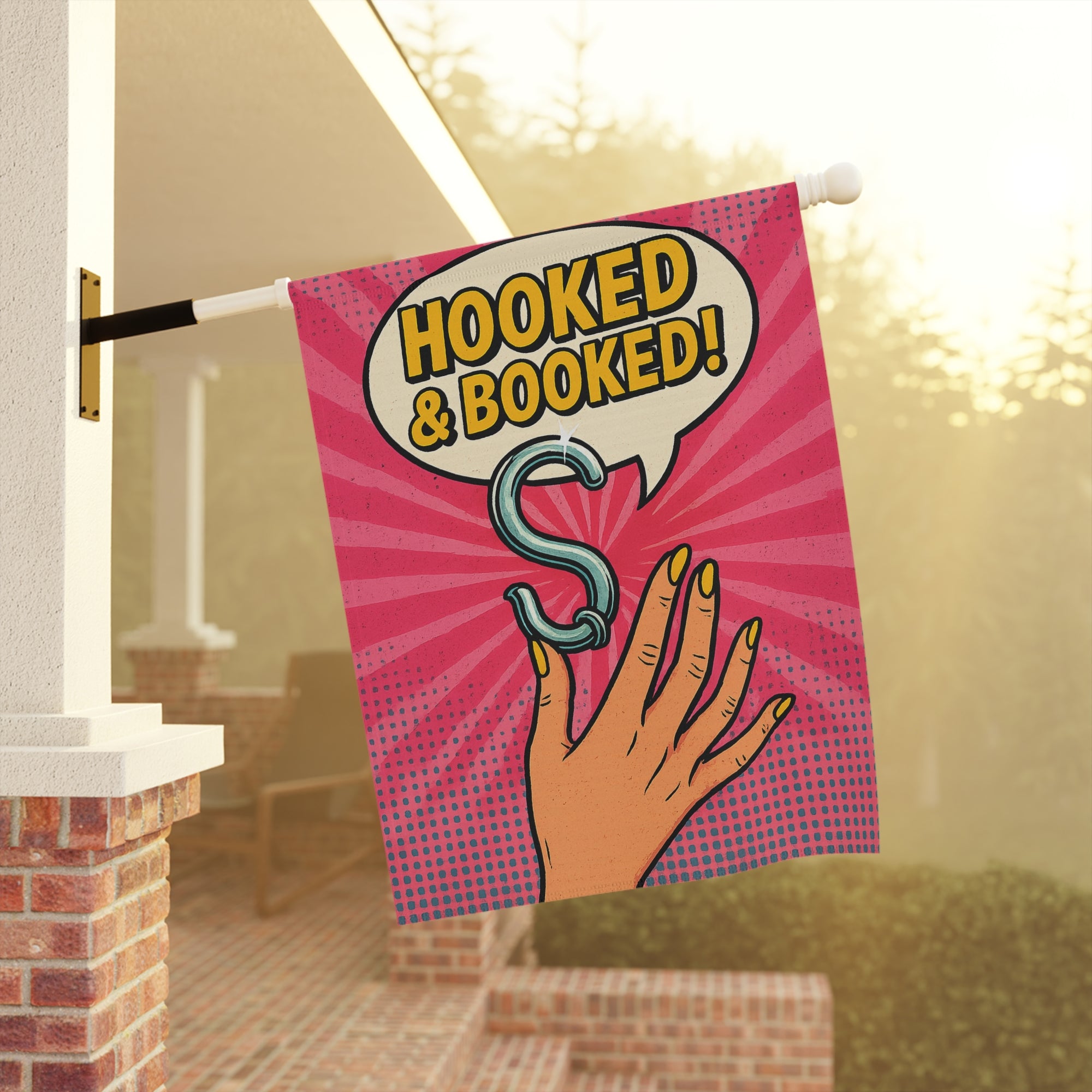 Hooked & Booked Garden Flag - Double-side print