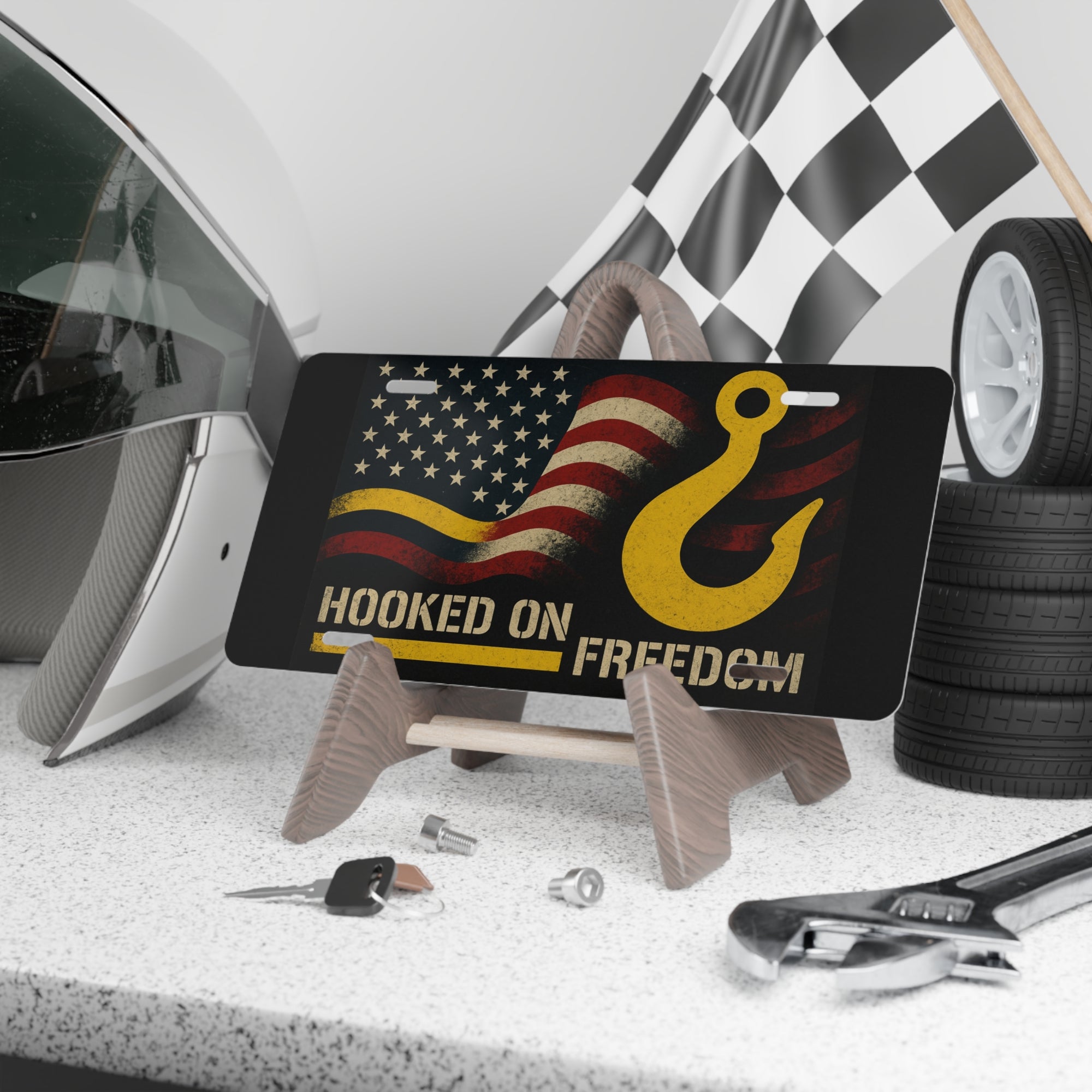 Hooked on Freedom Vanity Plate