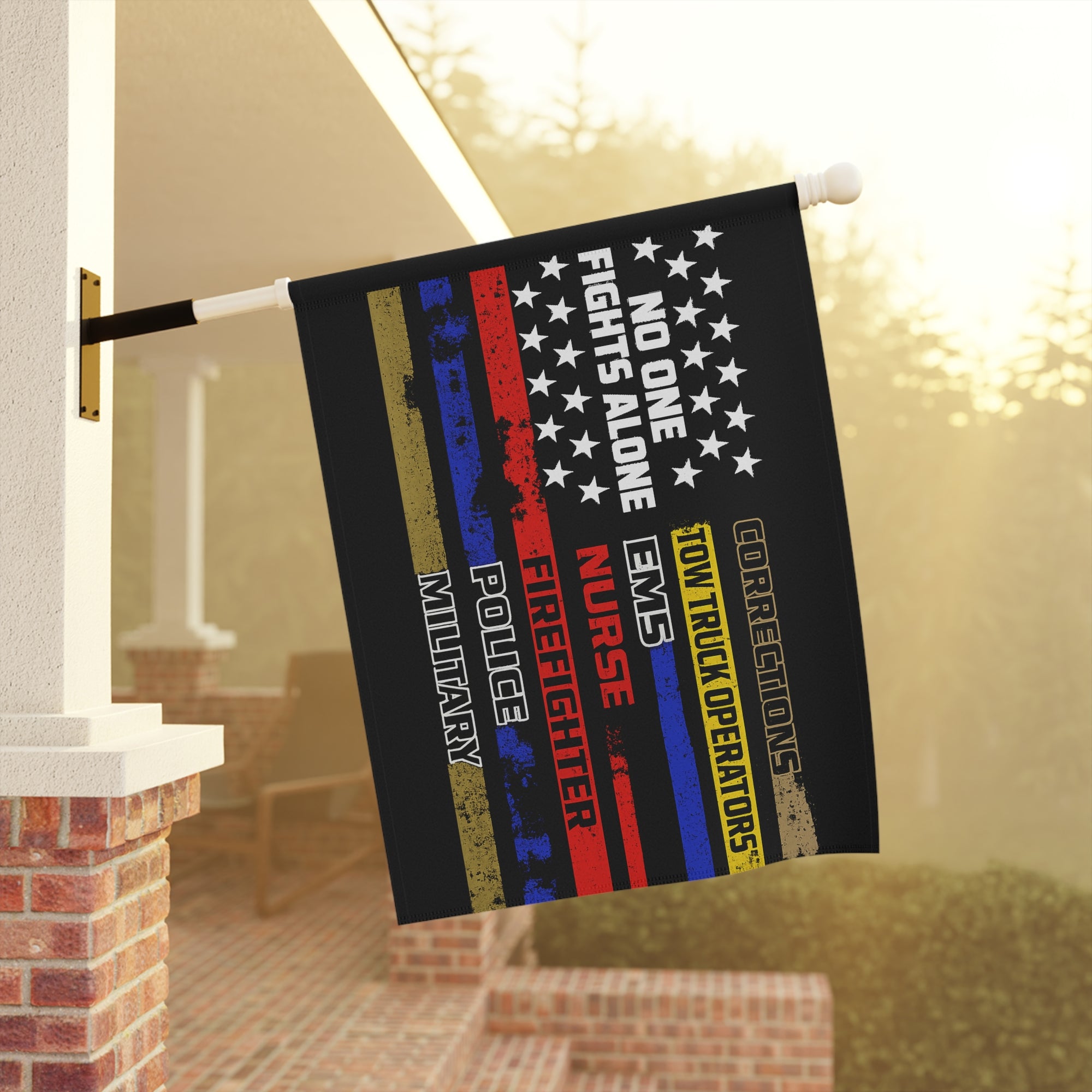No One Fights Alone Towing Garden Flag - Double-side print