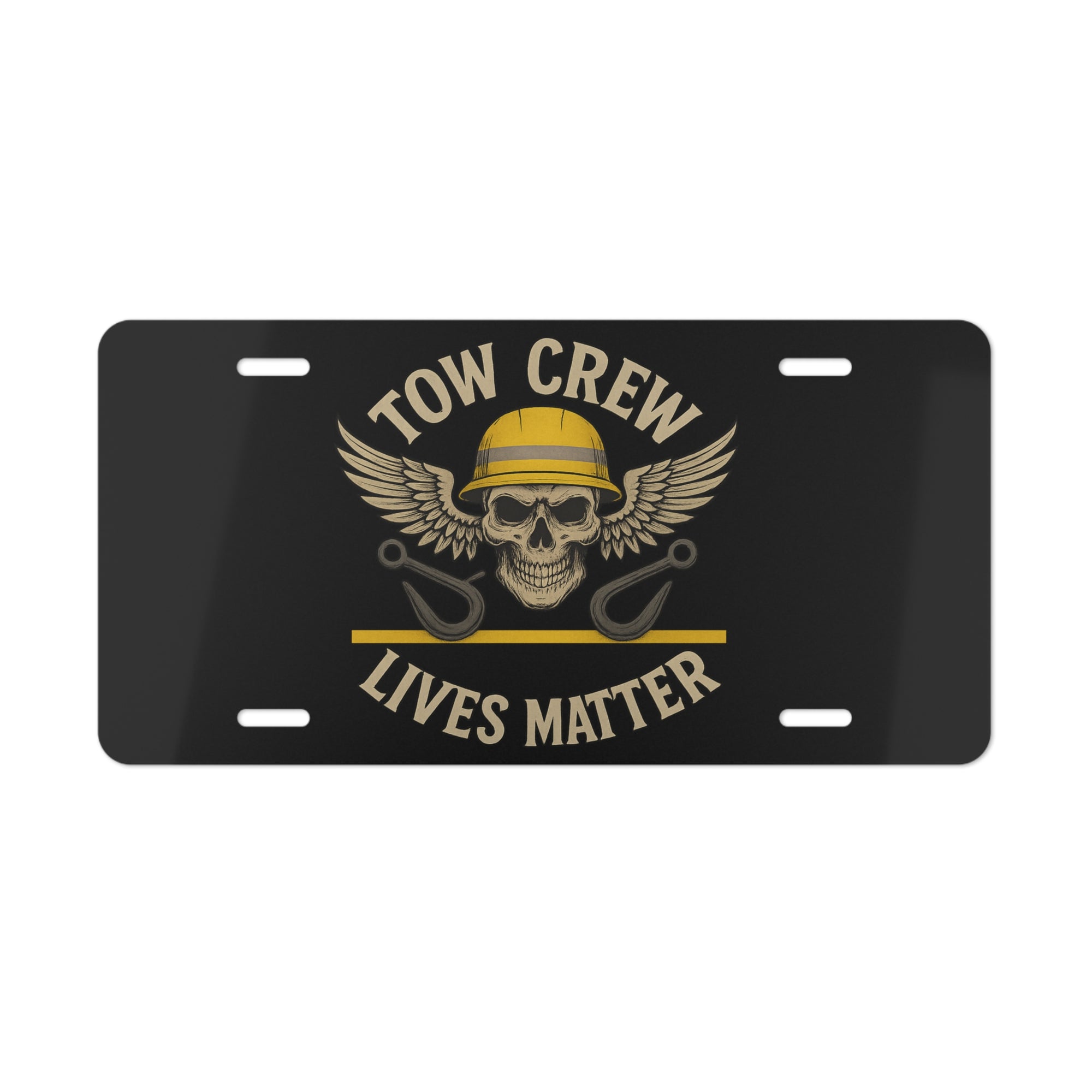 Tow Crew Lives Matter – Winged Skull & Hooks Vanity Plate
