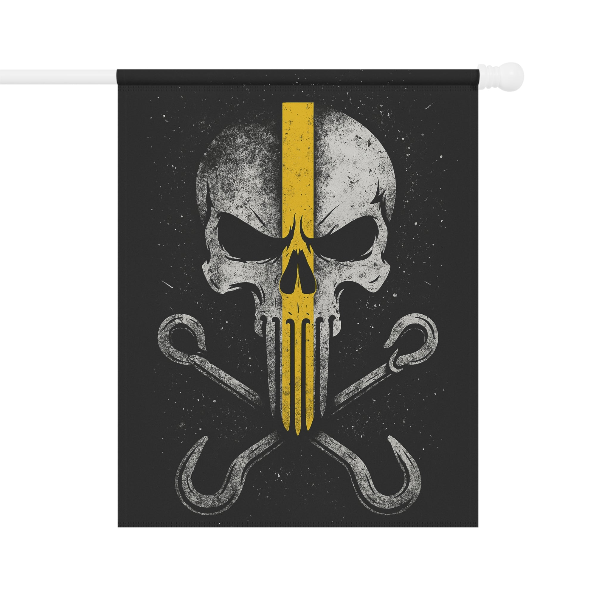 Thin Yellow Line J-Hook Garden Flag - Double-side print