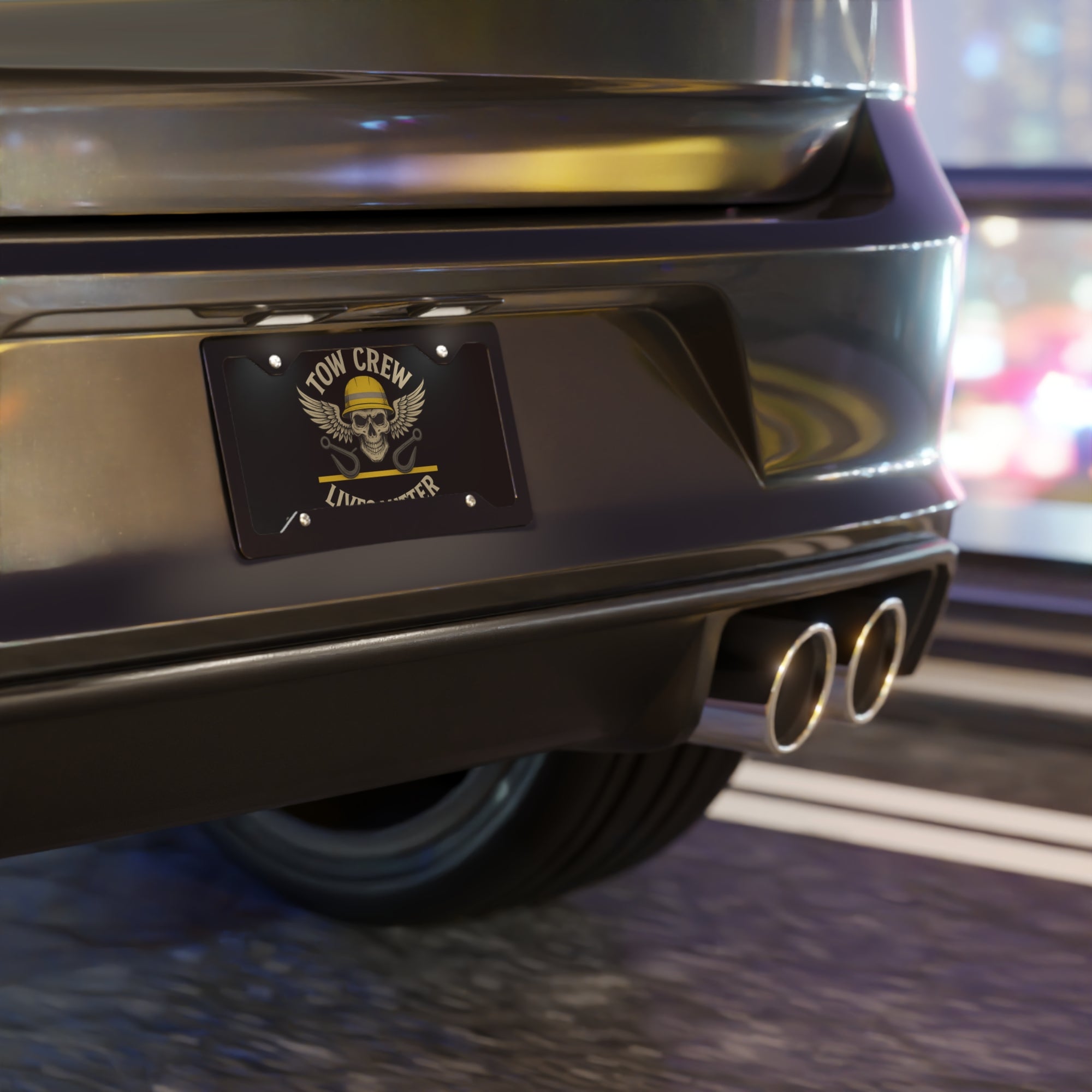 Tow Crew Lives Matter – Winged Skull & Hooks Vanity Plate