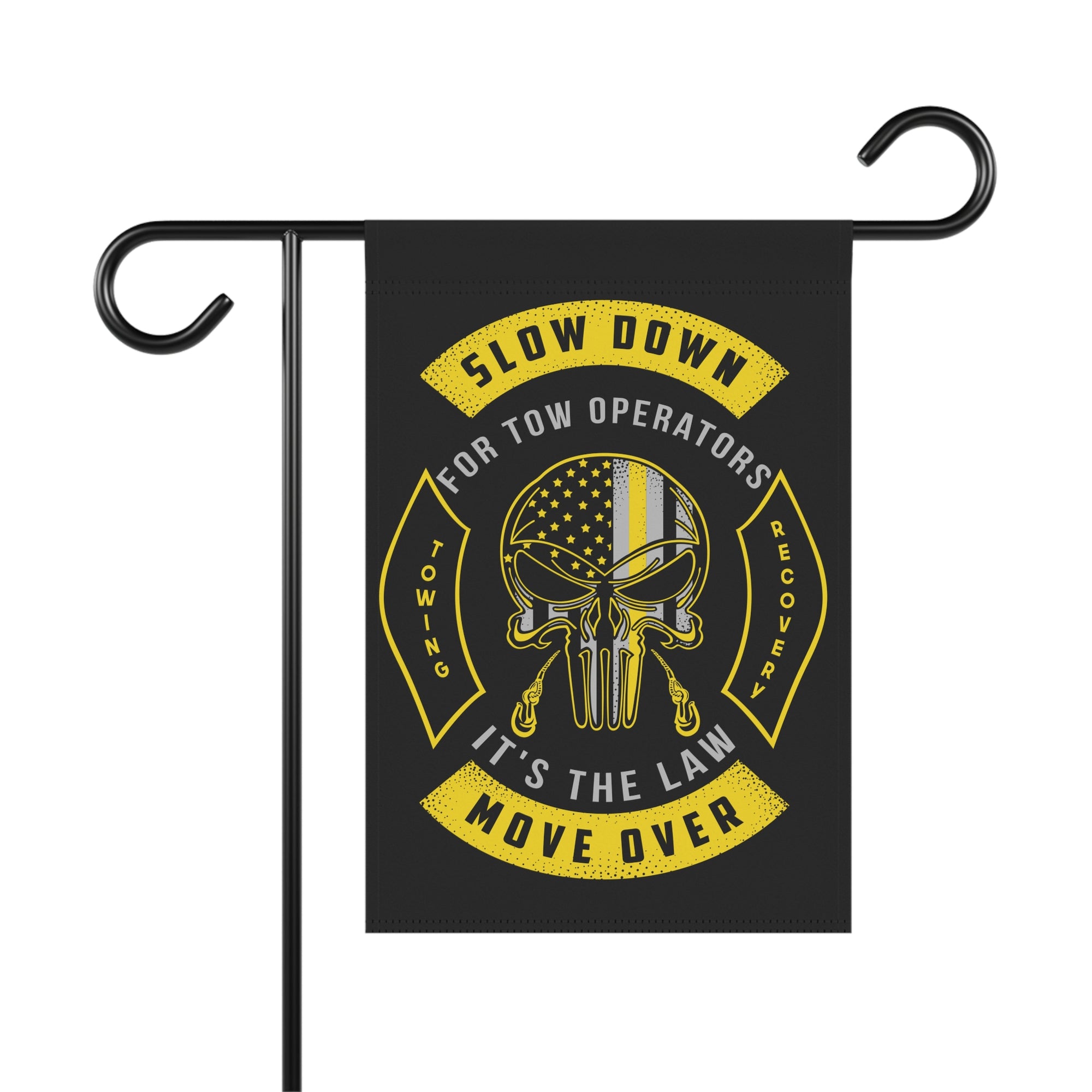 Slow Down Move Over Towing Garden Flag - Double-side print