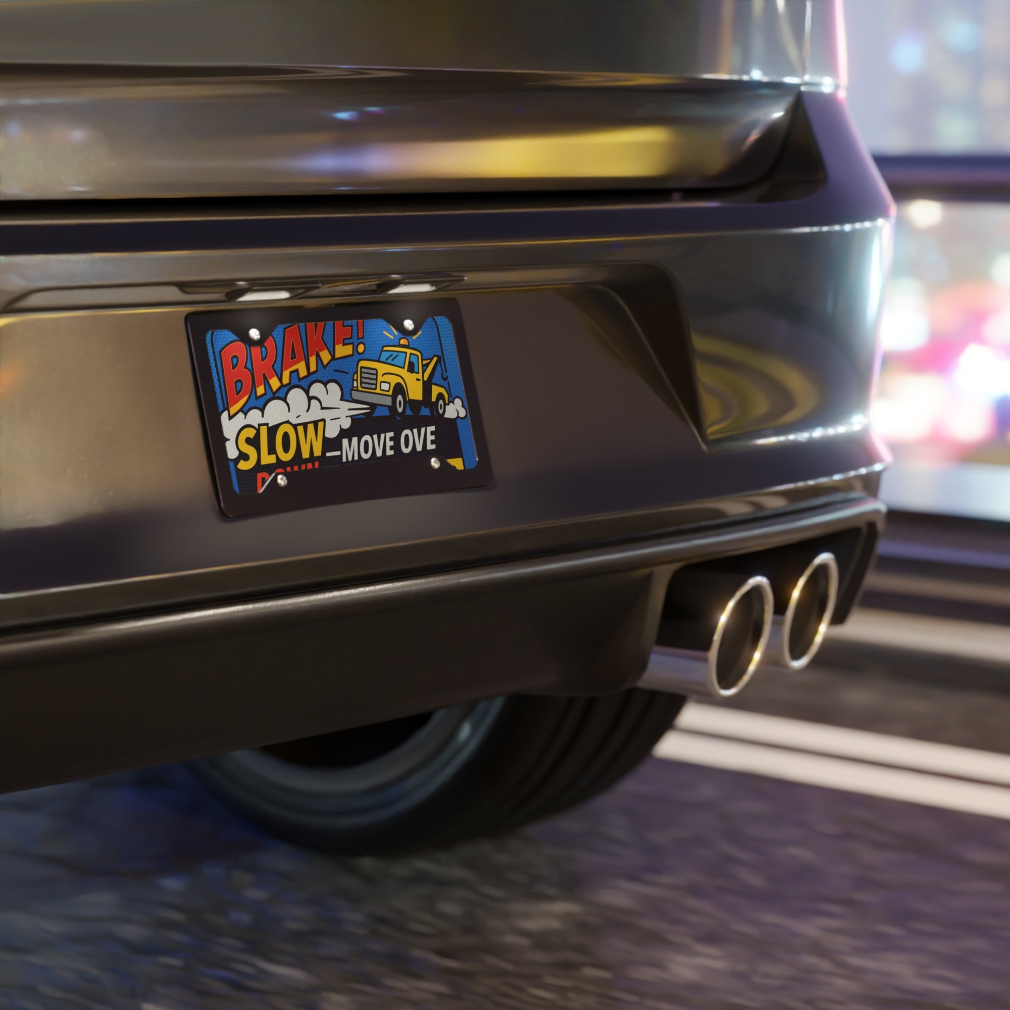 Slow Down Move Over Vanity Plate