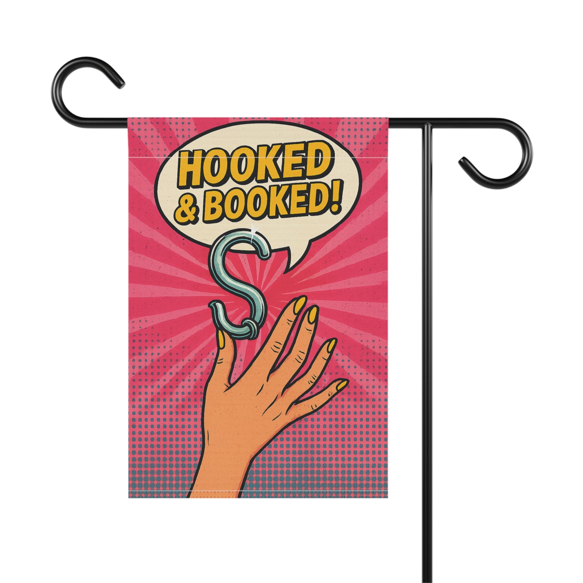 Hooked & Booked Garden Flag - Double-side print