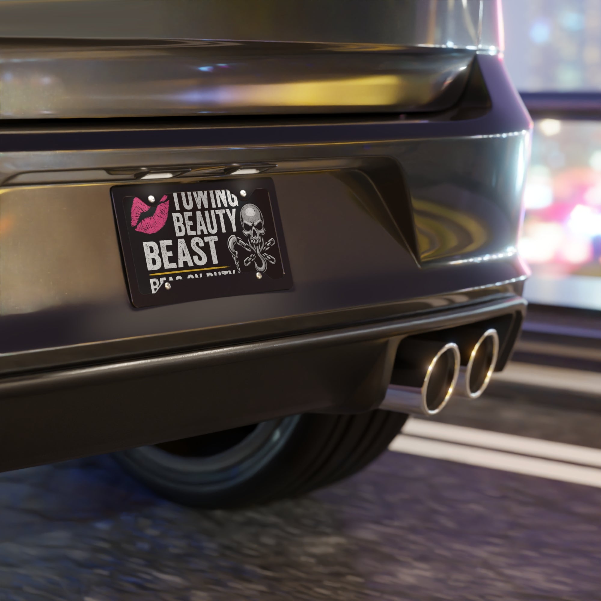 Towing Beauty & Beast on Duty Vanity Plate
