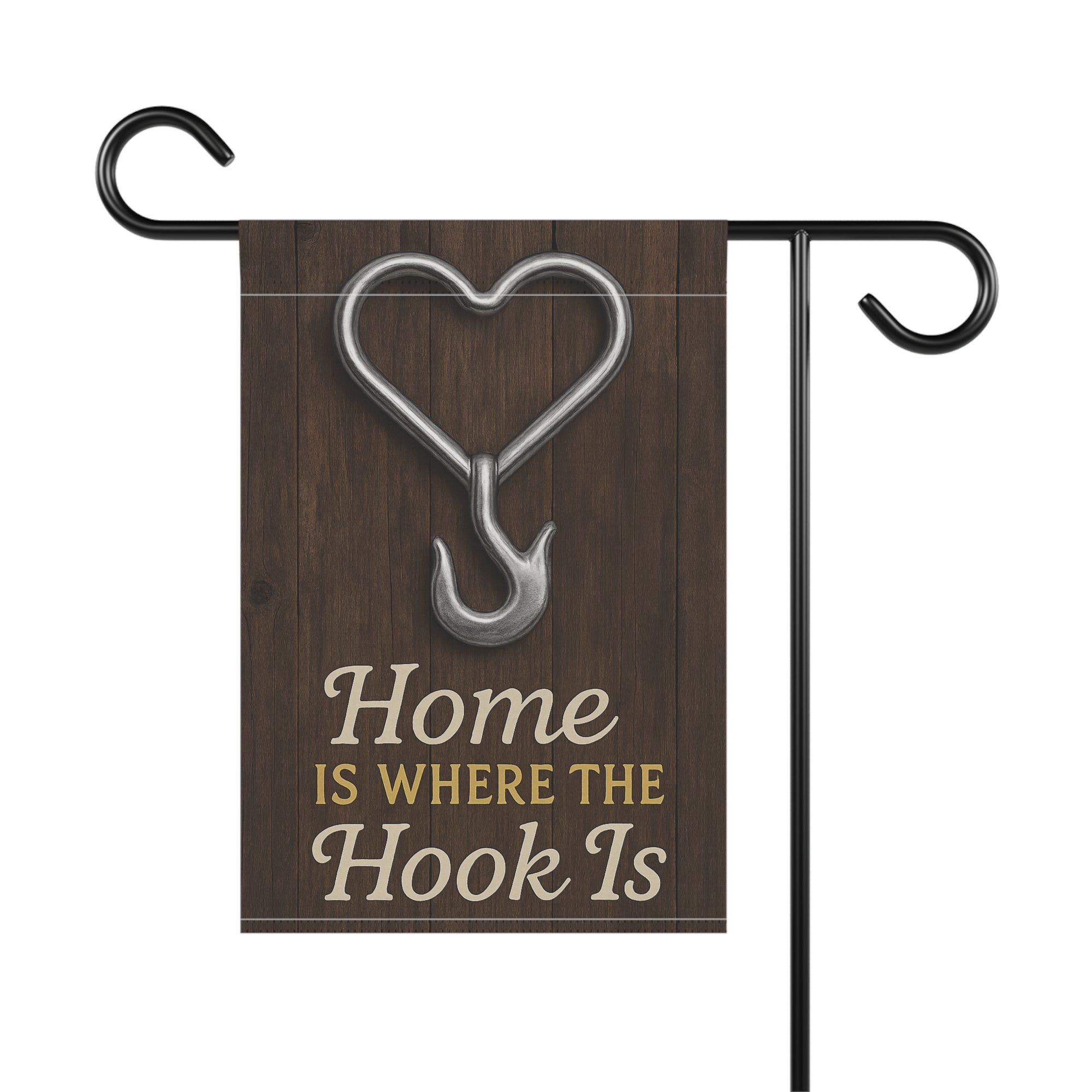 Home Is Where the Hook Is Garden Flag - Double-side print
