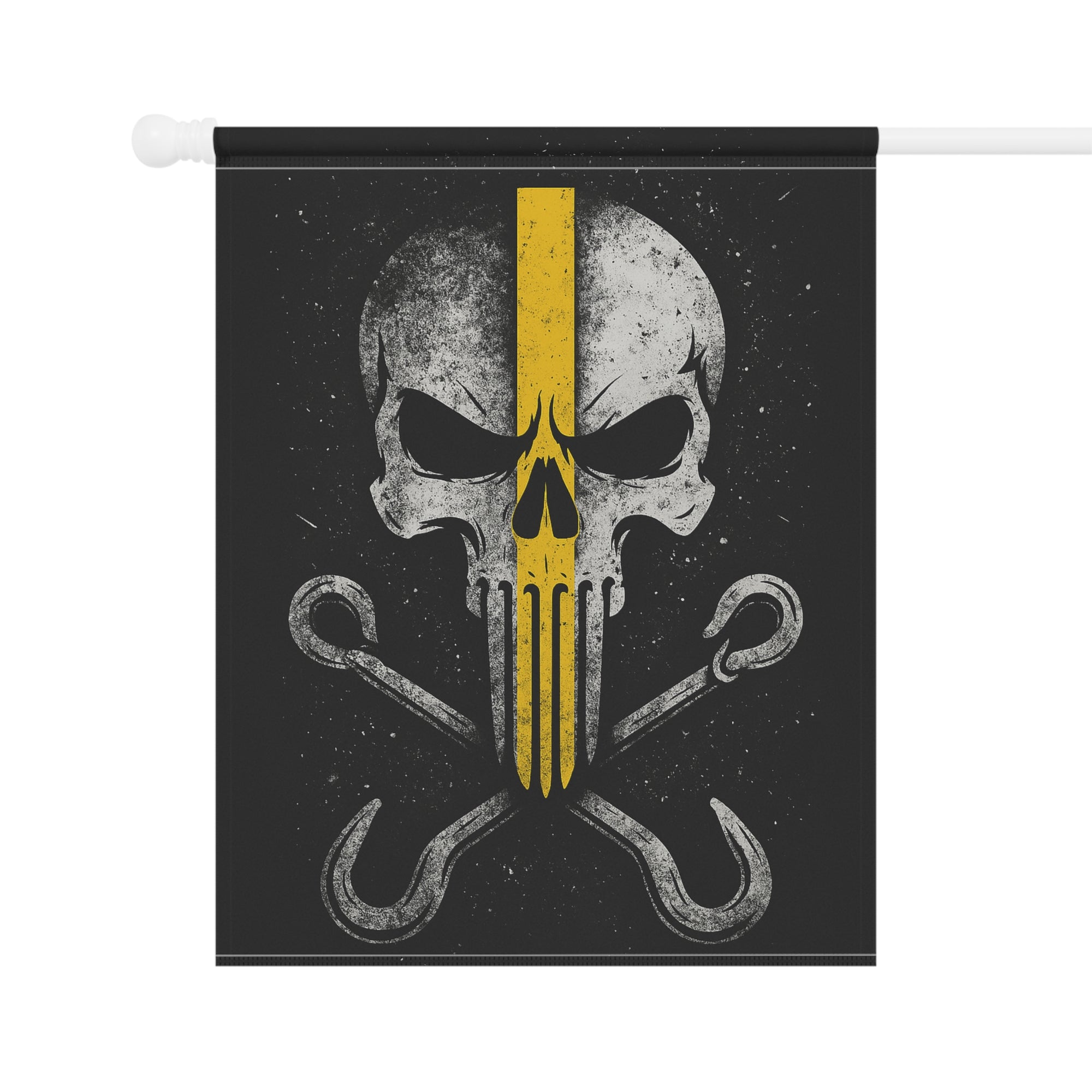 Thin Yellow Line J-Hook Garden Flag - Double-side print