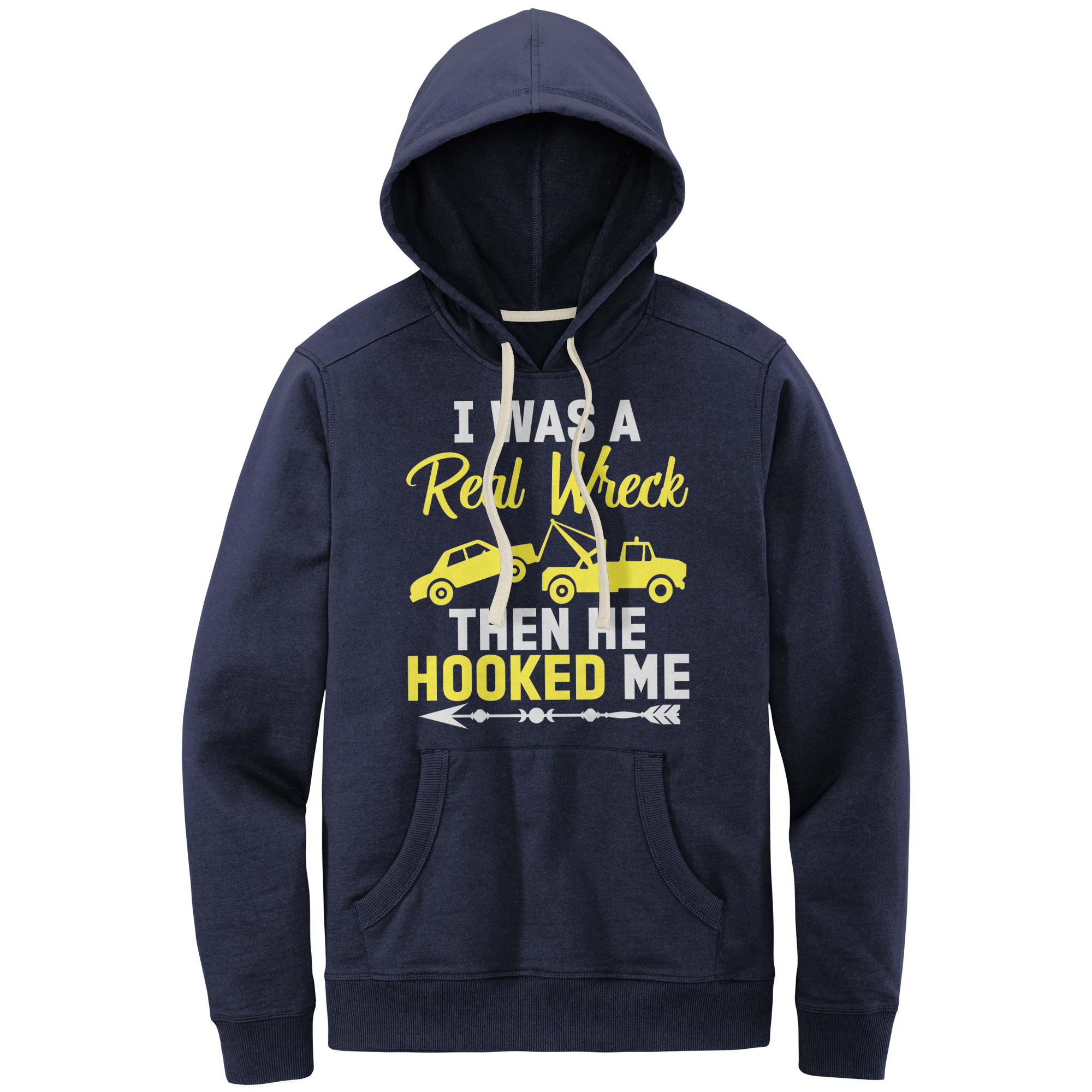 I_Was_A_Real_Wreck_Then_He_Hooked_Me_True_Navy_Front_Mockup.png