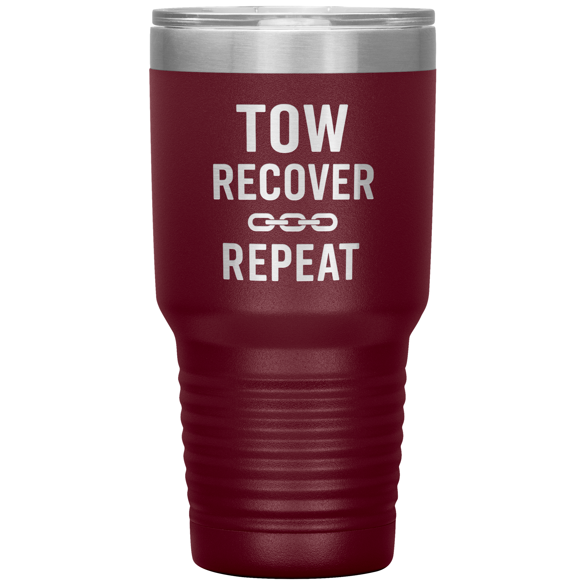 Tow_Recover_Repeat_Tumbler_30oz_Tumbler_Maroon_Mockup.png