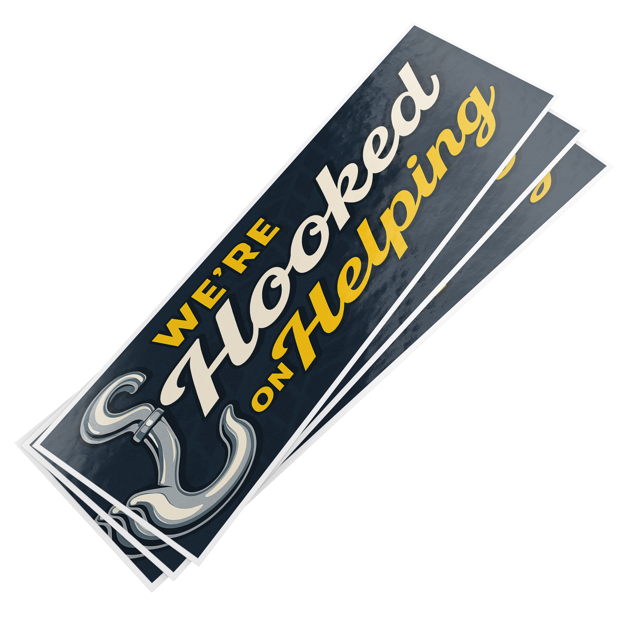 Were_Hooked_On_Helping_Others_WhiteBumperSticker_Stack_Mockup.png